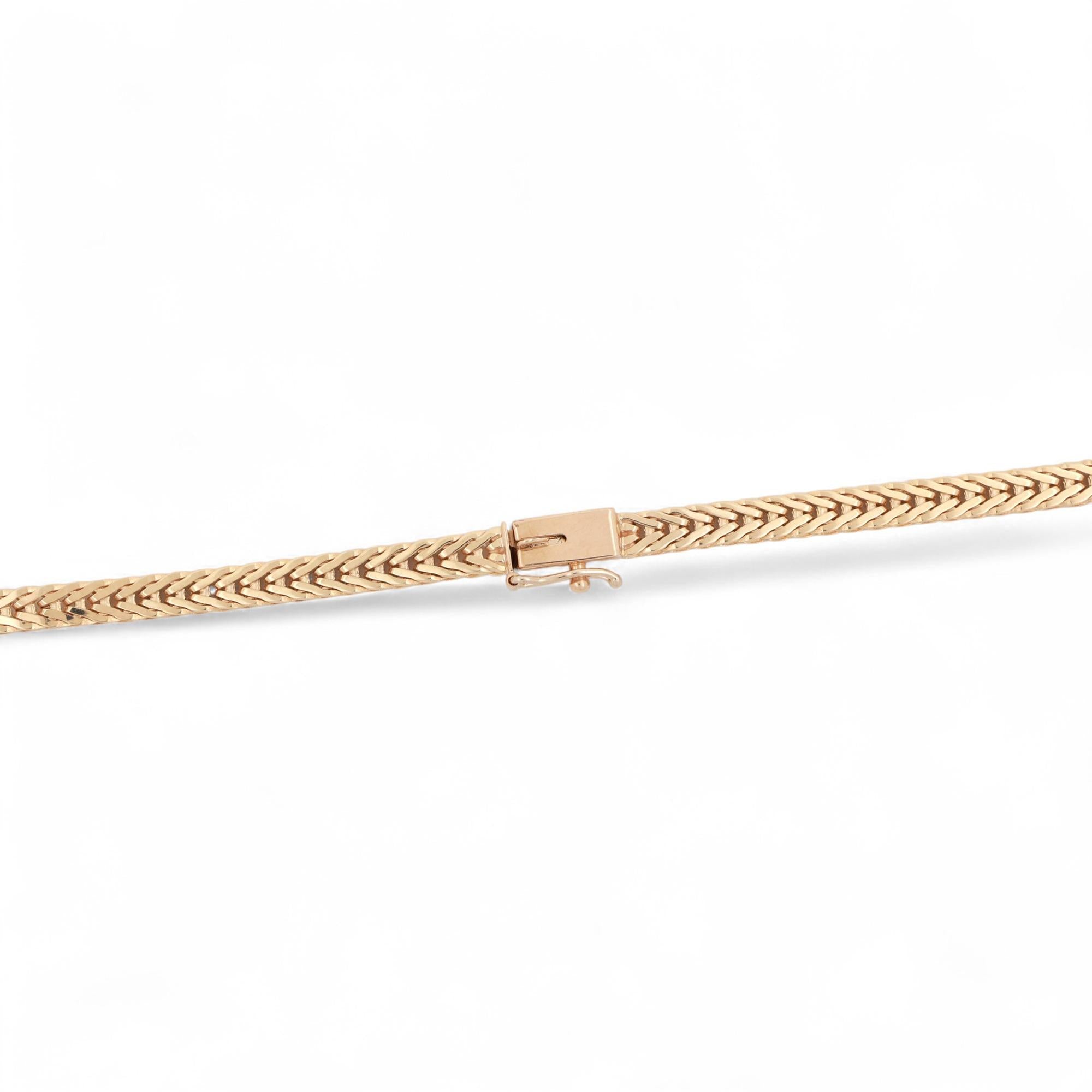 Ruby Diamond Foxtail Chain Necklace 14K Yellow Gold 0.97 CTW 16.25" Estate