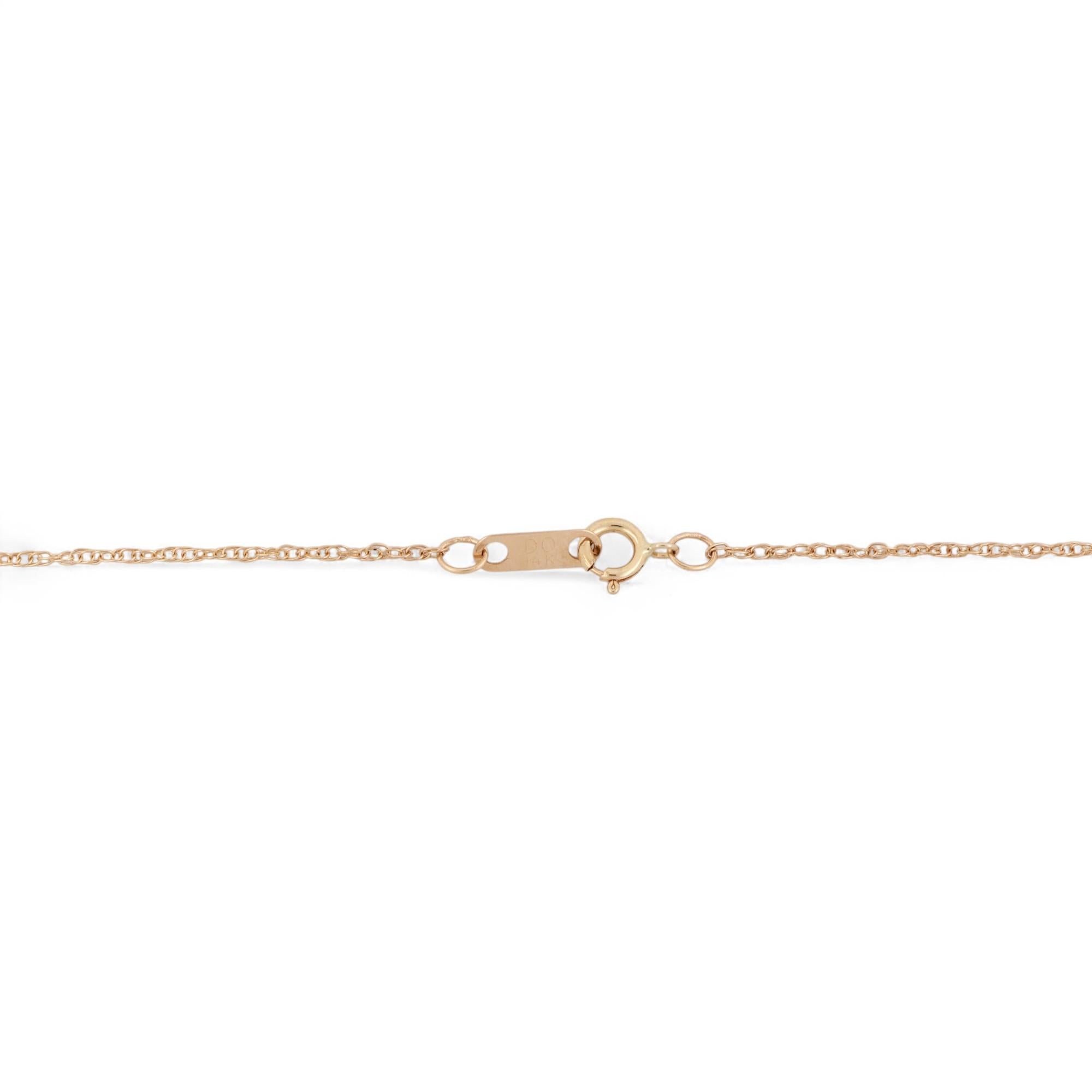 Opal Diamond Heart Pendant Chain Necklace 14K Yellow Gold 0.67 CTW 18" Estate