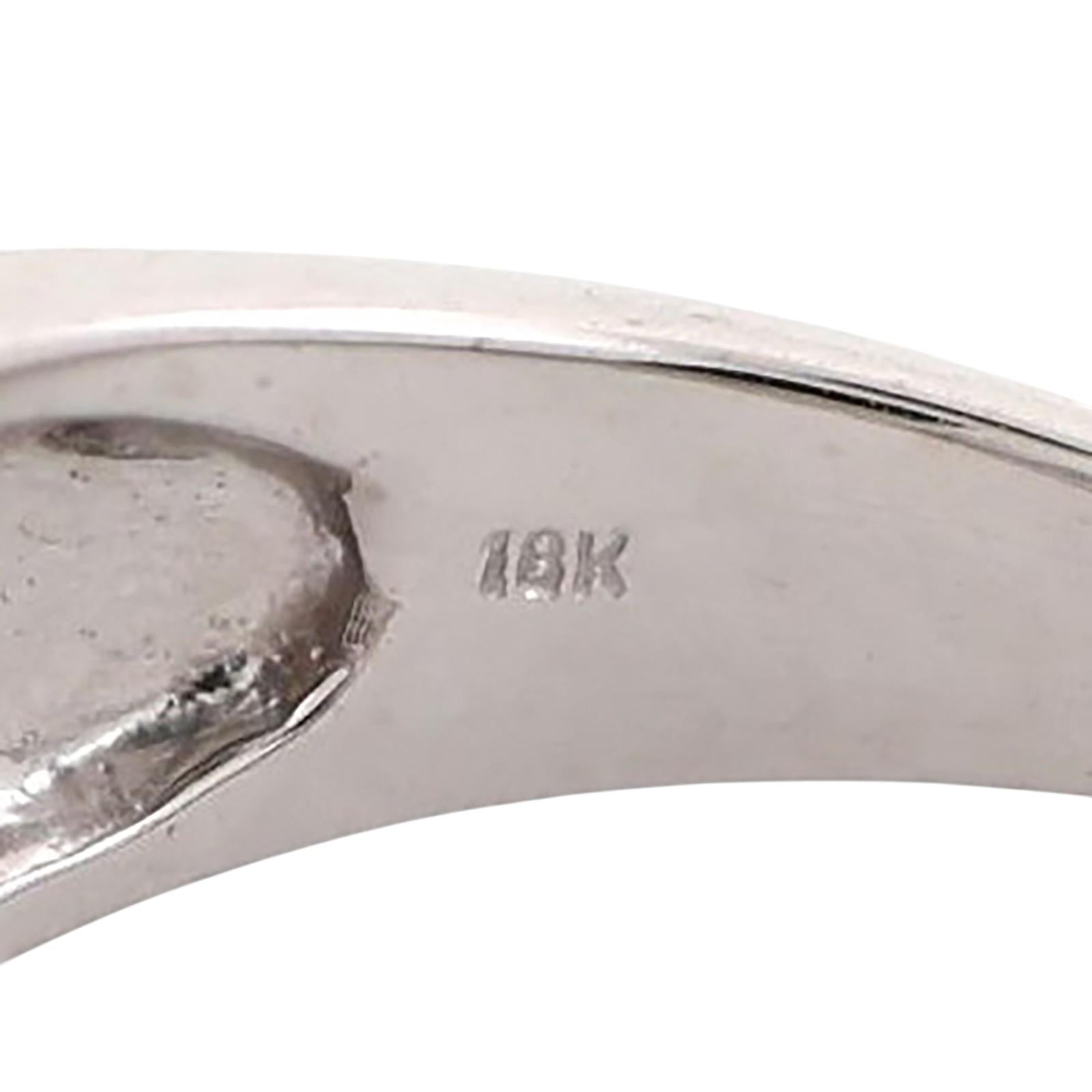 5-Stone Cognac Diamond Accented Band Ring 18K White Gold 0.85 TW Size 7.25