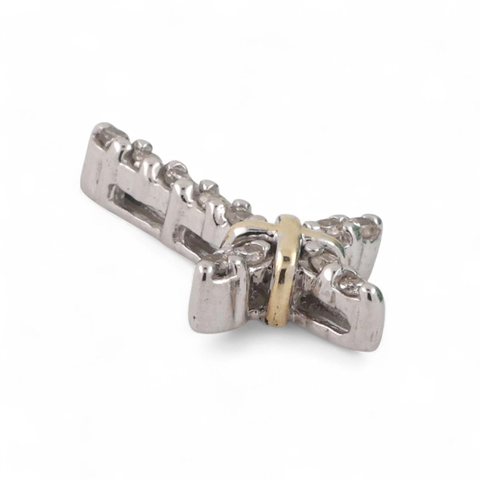Religious Diamond Cross Pendant 10K Gold 0.10 TW Diamonds 0.70" Unisex Estate