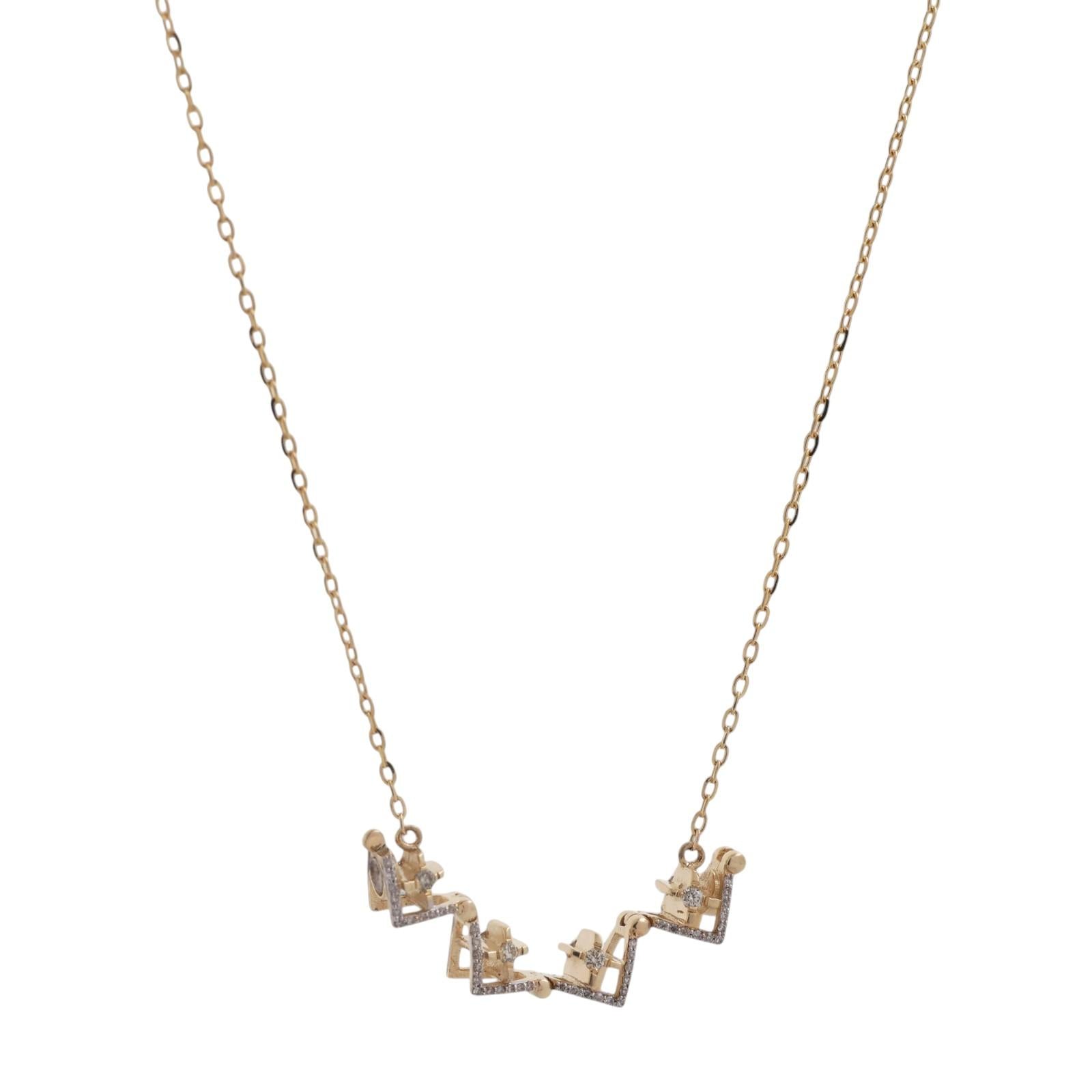 Reversible Blue Diamond Cross Pendant Chain Necklace 14K Gold 0.66 TW 18" Estate