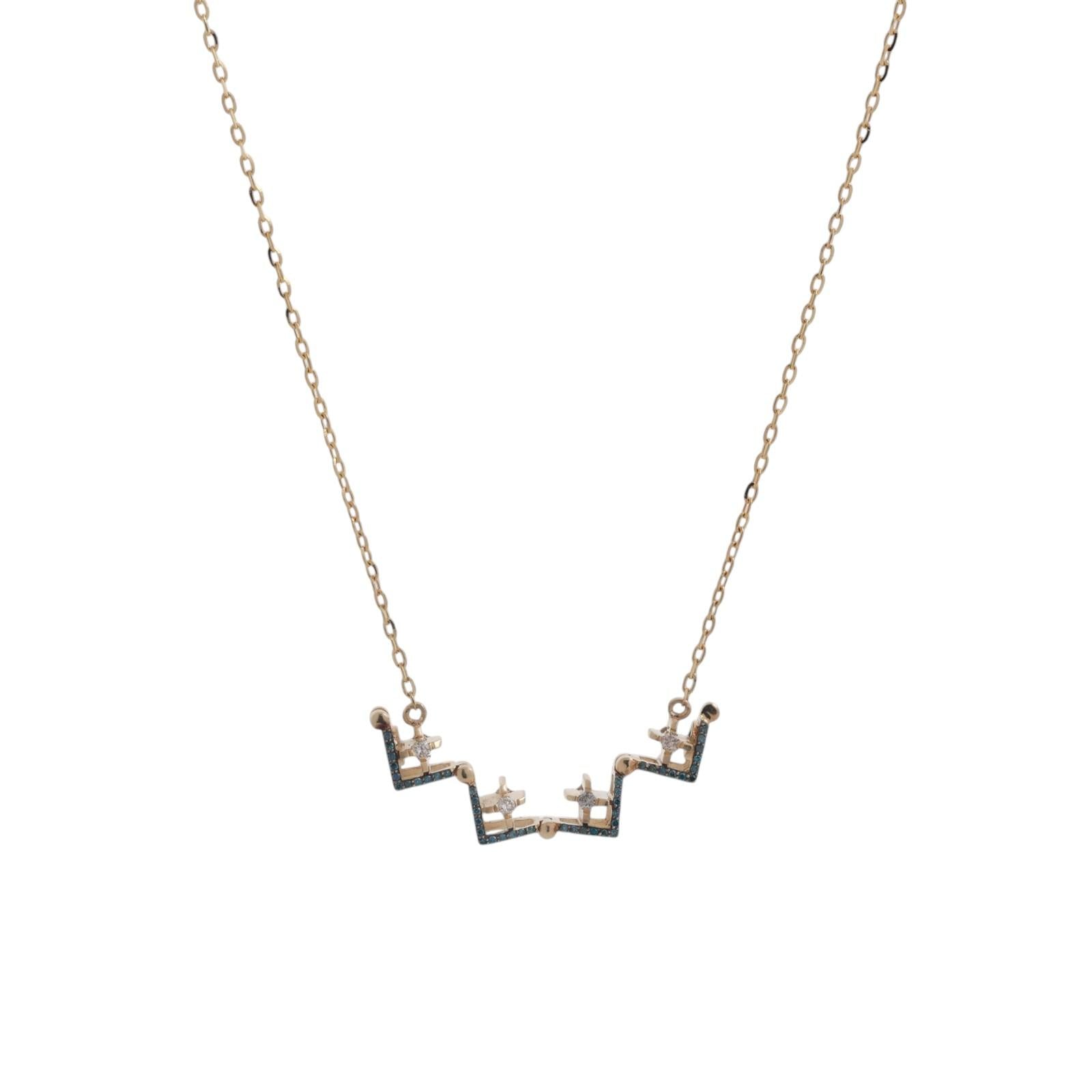 Reversible Blue Diamond Cross Pendant Chain Necklace 14K Gold 0.66 TW 18" Estate