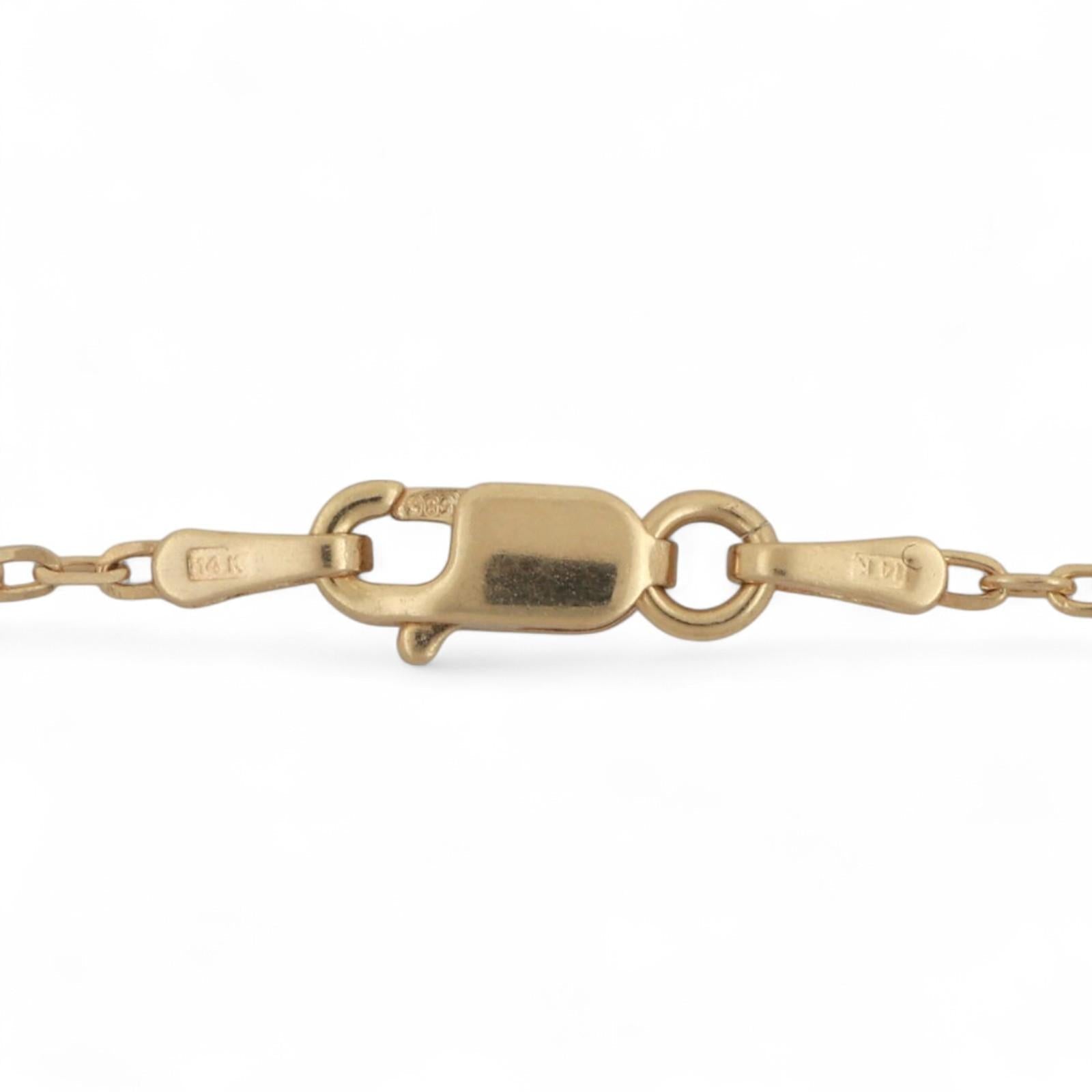 Reversible Blue Diamond Cross Pendant Chain Necklace 14K Gold 0.66 TW 18" Estate