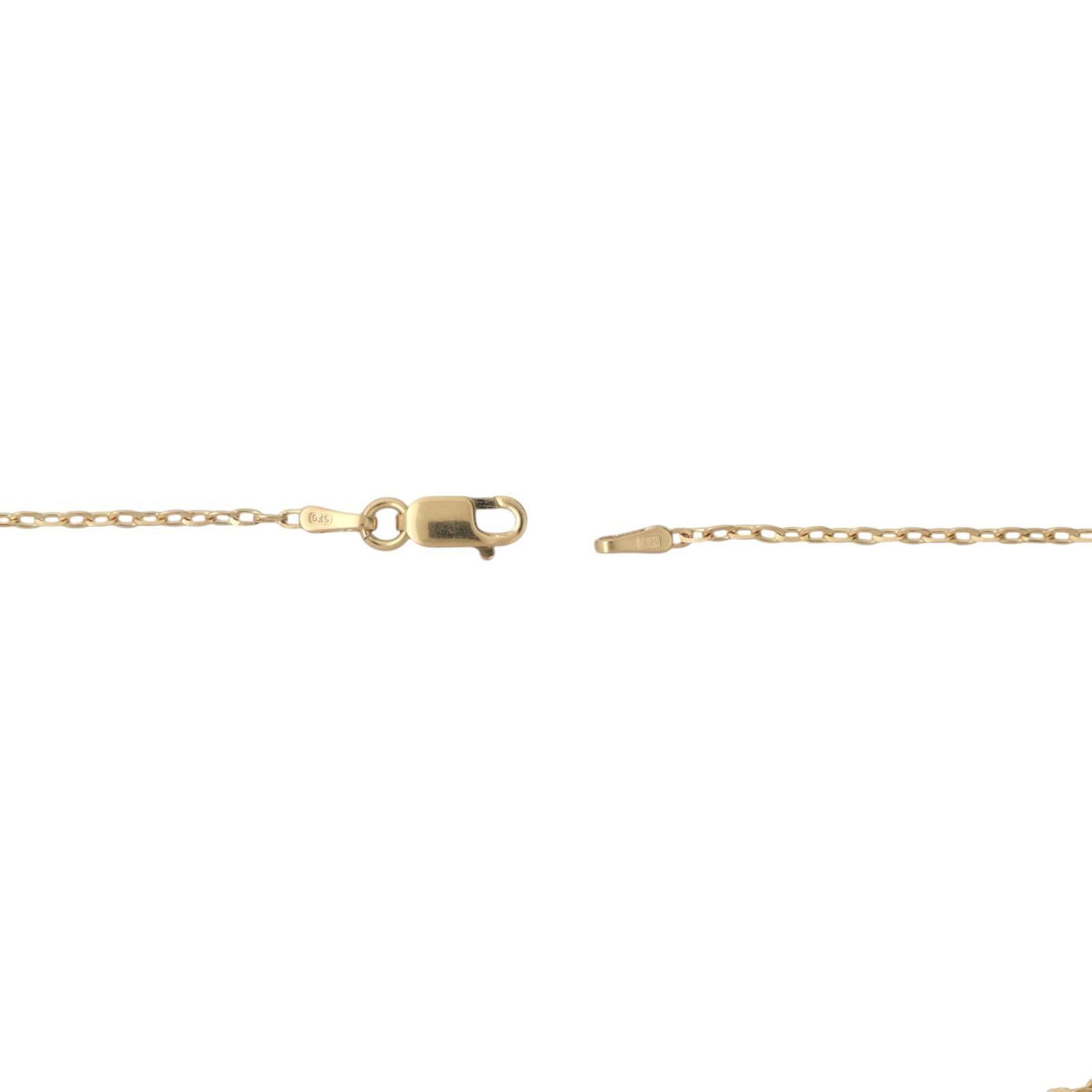 Reversible Blue Diamond Cross Pendant Chain Necklace 14K Gold 0.66 TW 18" Estate