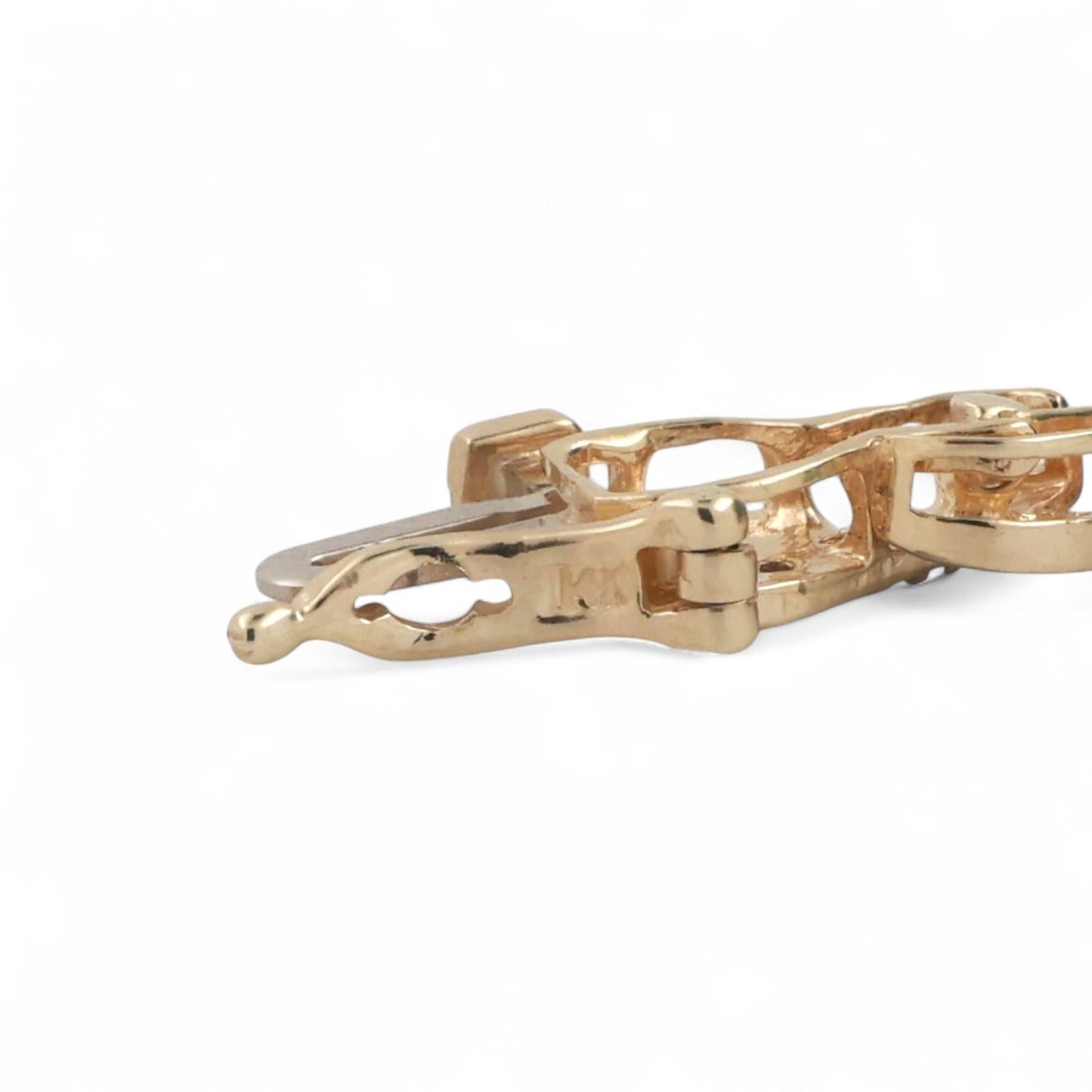 1.40 TW Diamond S Link Bracelet 14K Yellow Gold Ladies Estate 7"