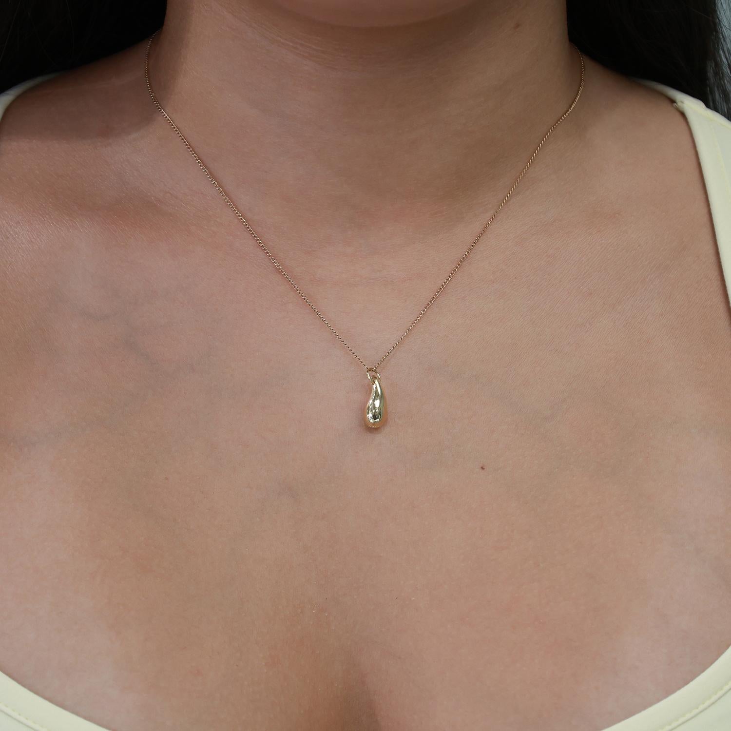 Tiffany & Co. 18K Yellow Gold Elsa Peretti Teardrop Pendant Charm 0.60"