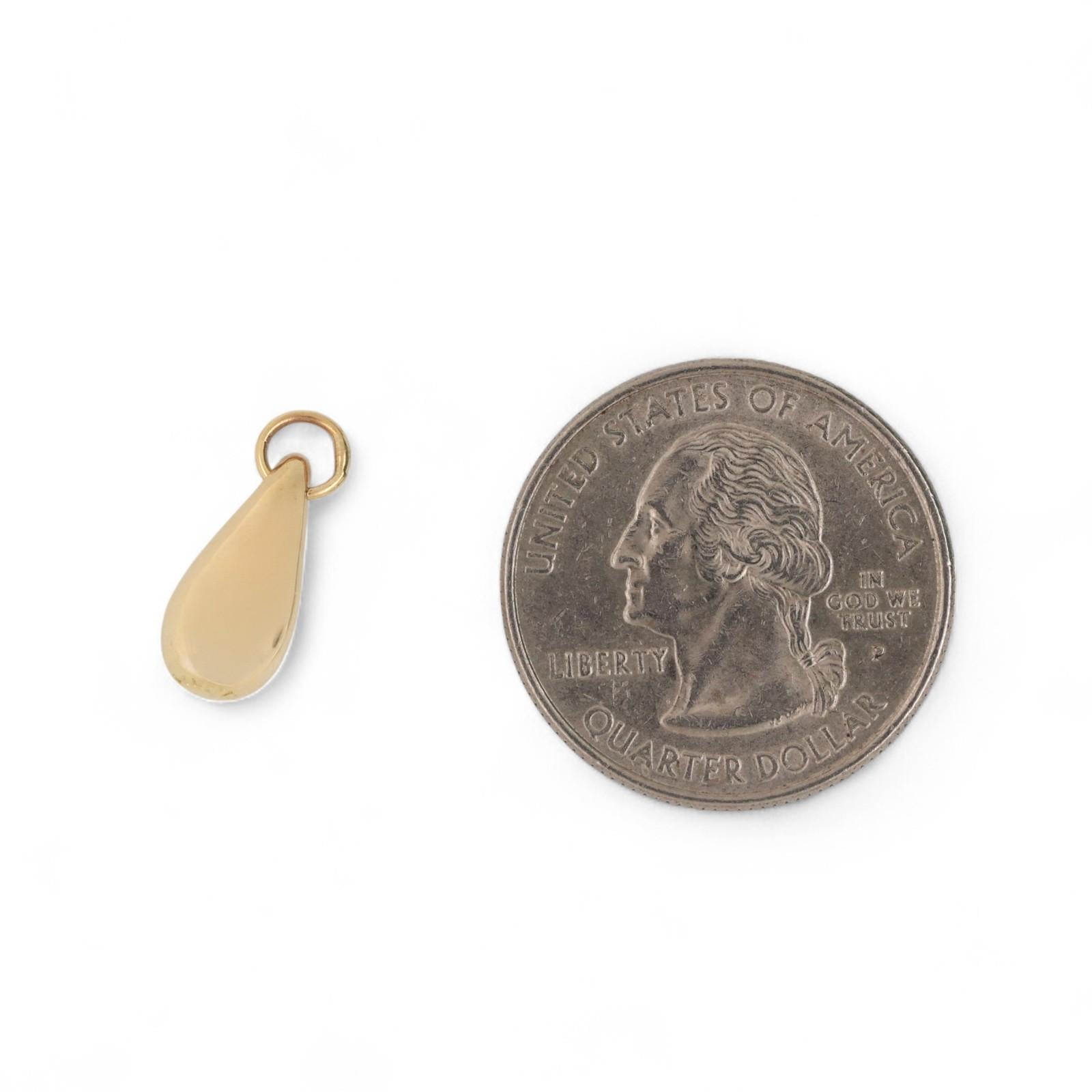 Tiffany & Co. 18K Yellow Gold Elsa Peretti Teardrop Pendant Charm 0.60"