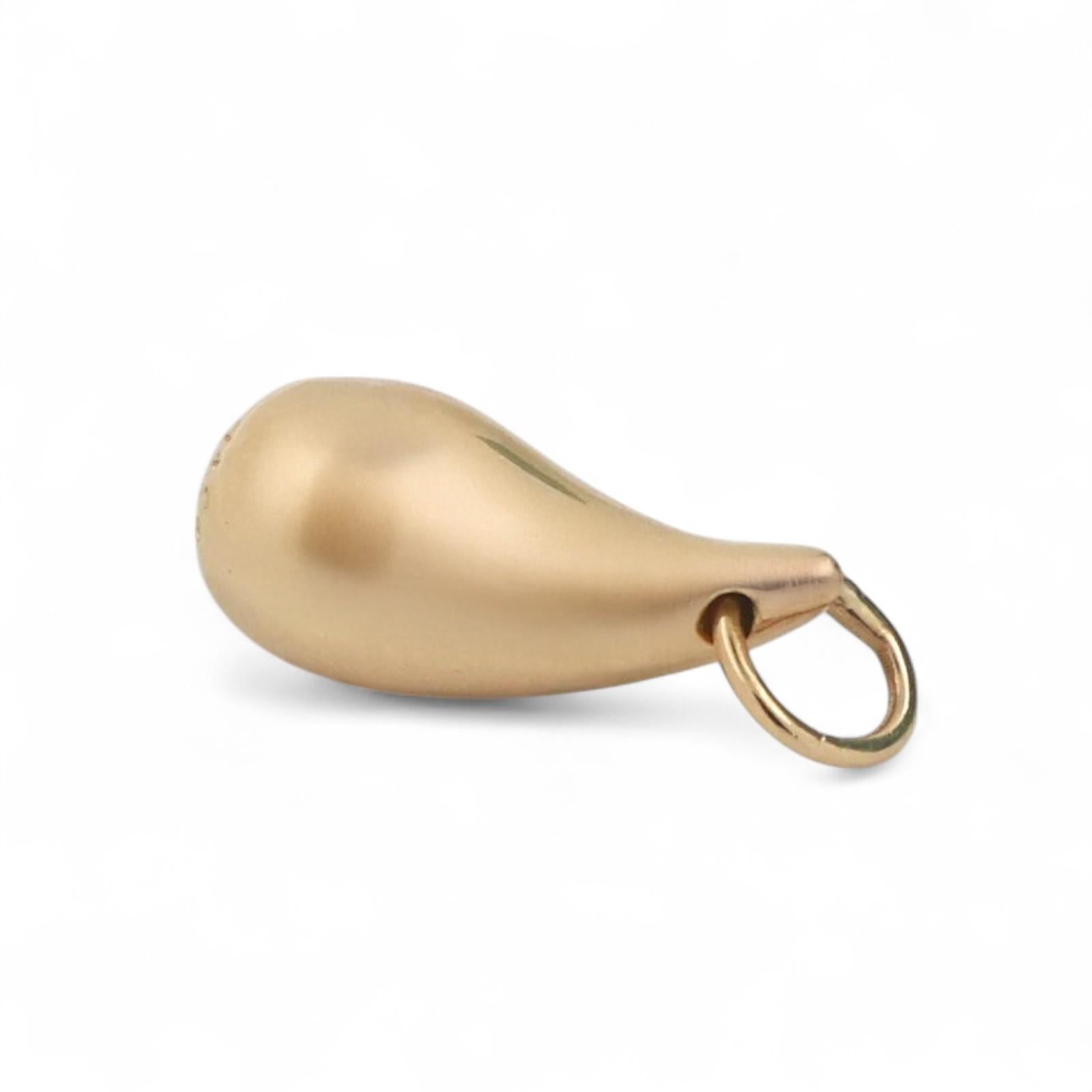 Tiffany & Co. 18K Yellow Gold Elsa Peretti Teardrop Pendant Charm 0.60"