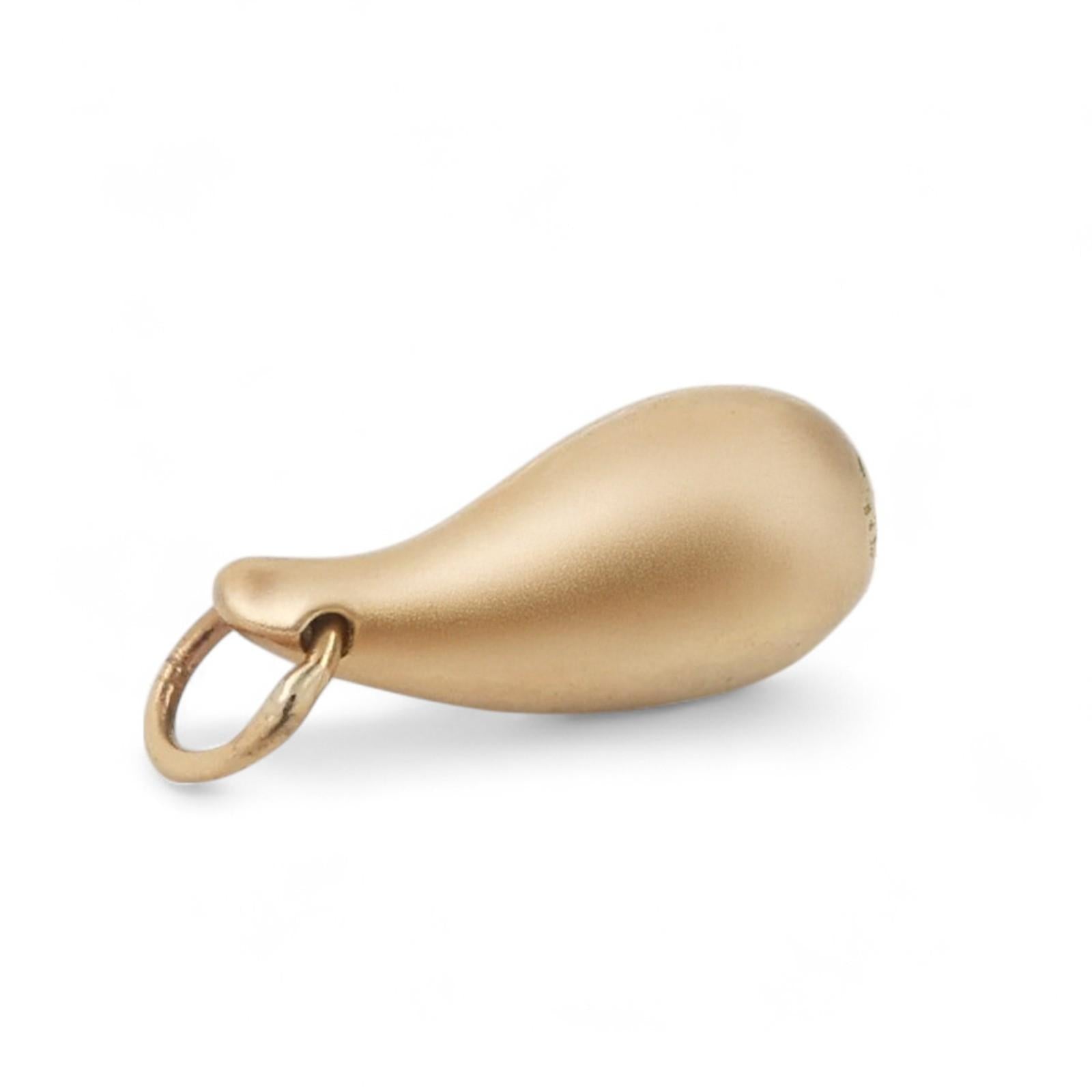 Tiffany & Co. 18K Yellow Gold Elsa Peretti Teardrop Pendant Charm 0.60"
