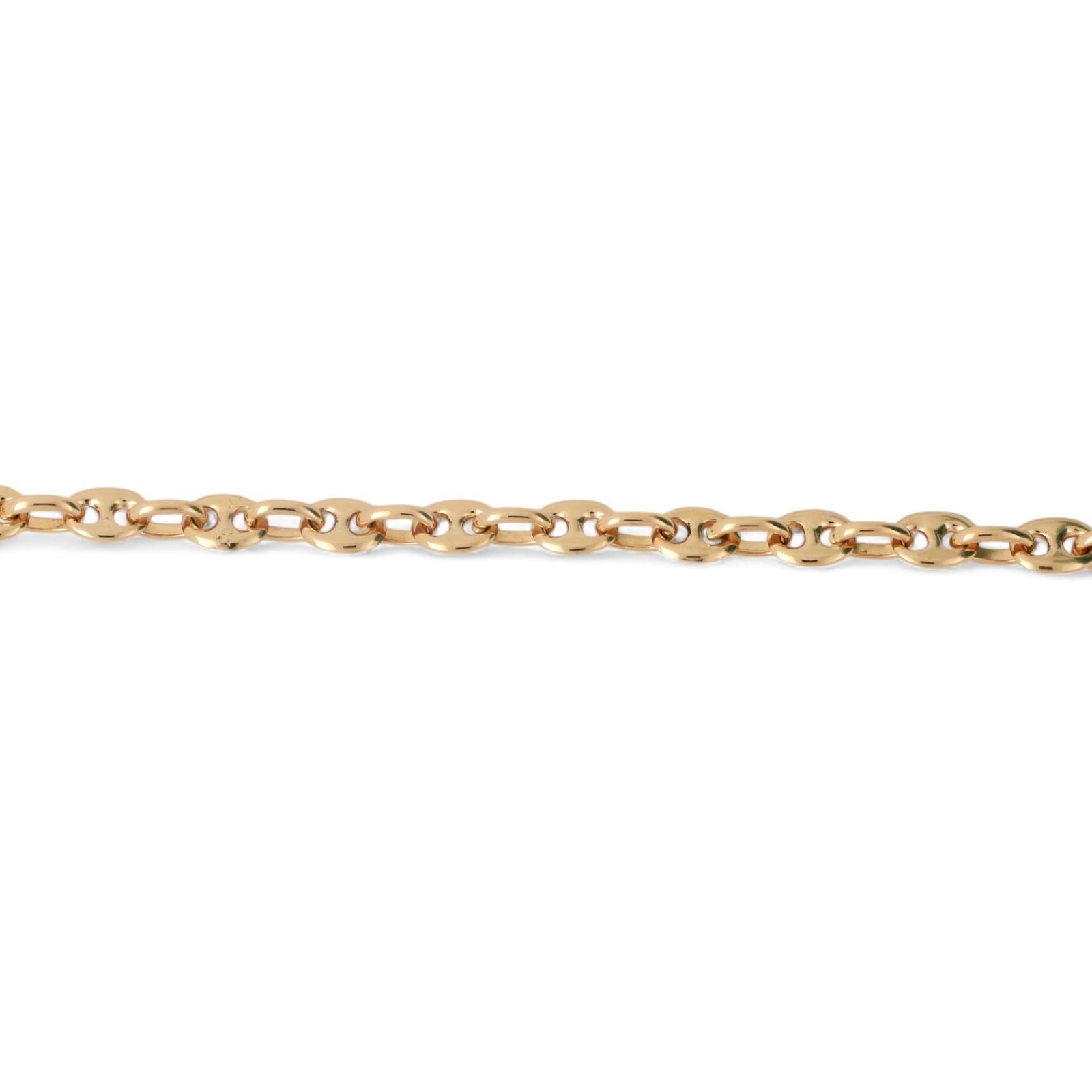 Puffy Mariner Link Necklace 18K Yellow Gold 19.75" Unisex Estate