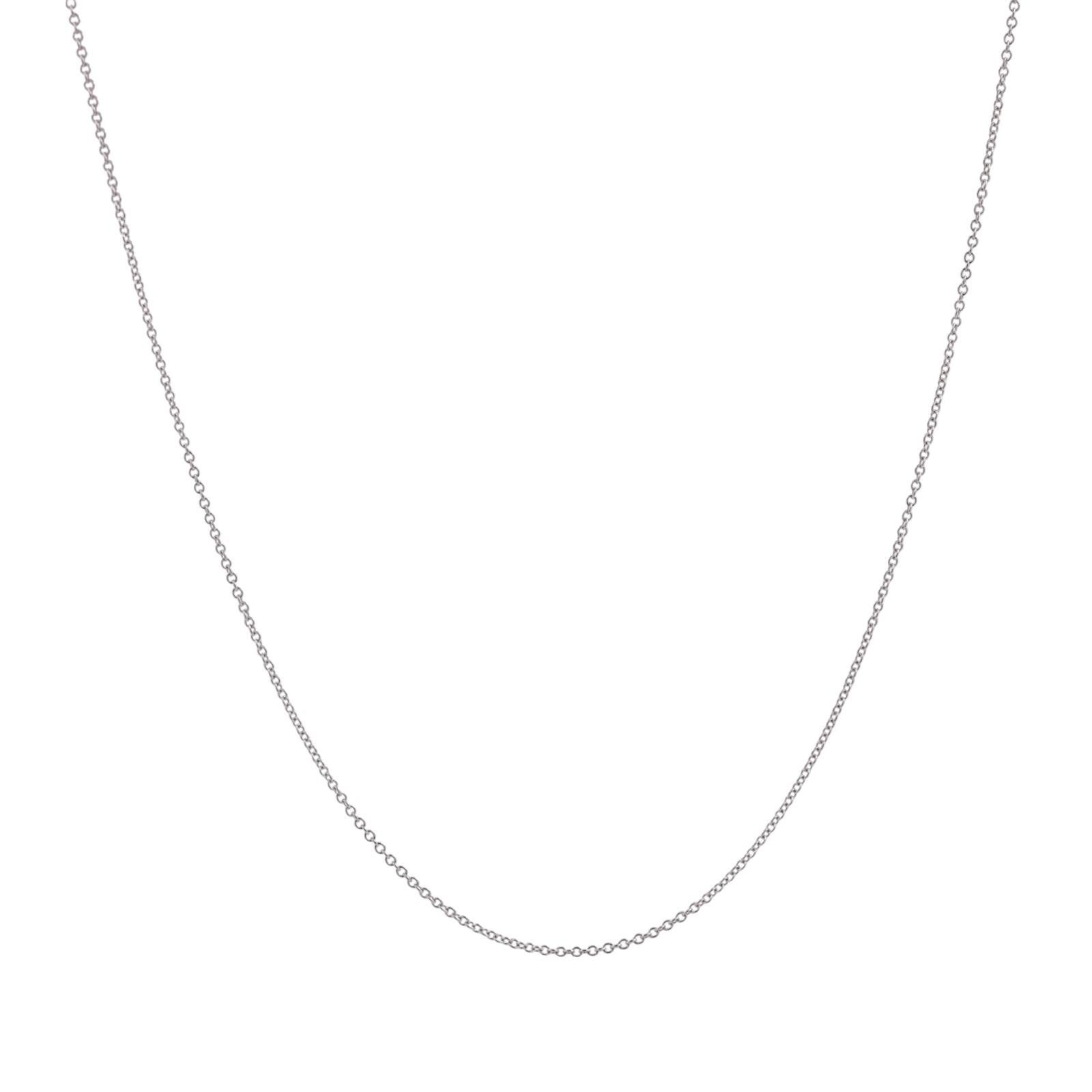 14K White Gold Cable Link Chain Necklace 1.10 mm Wide 18" Unisex Estate