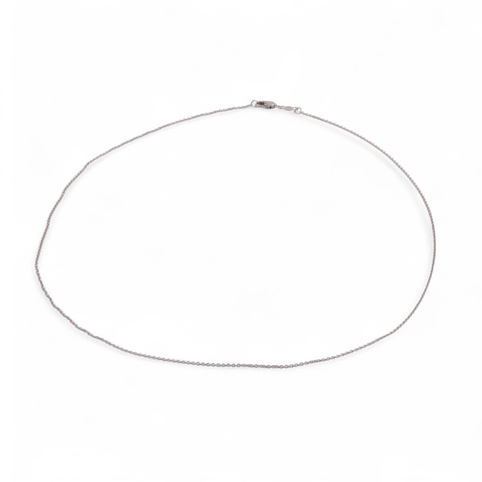 14K White Gold Cable Link Chain Necklace 1.10 mm Wide 18" Unisex Estate