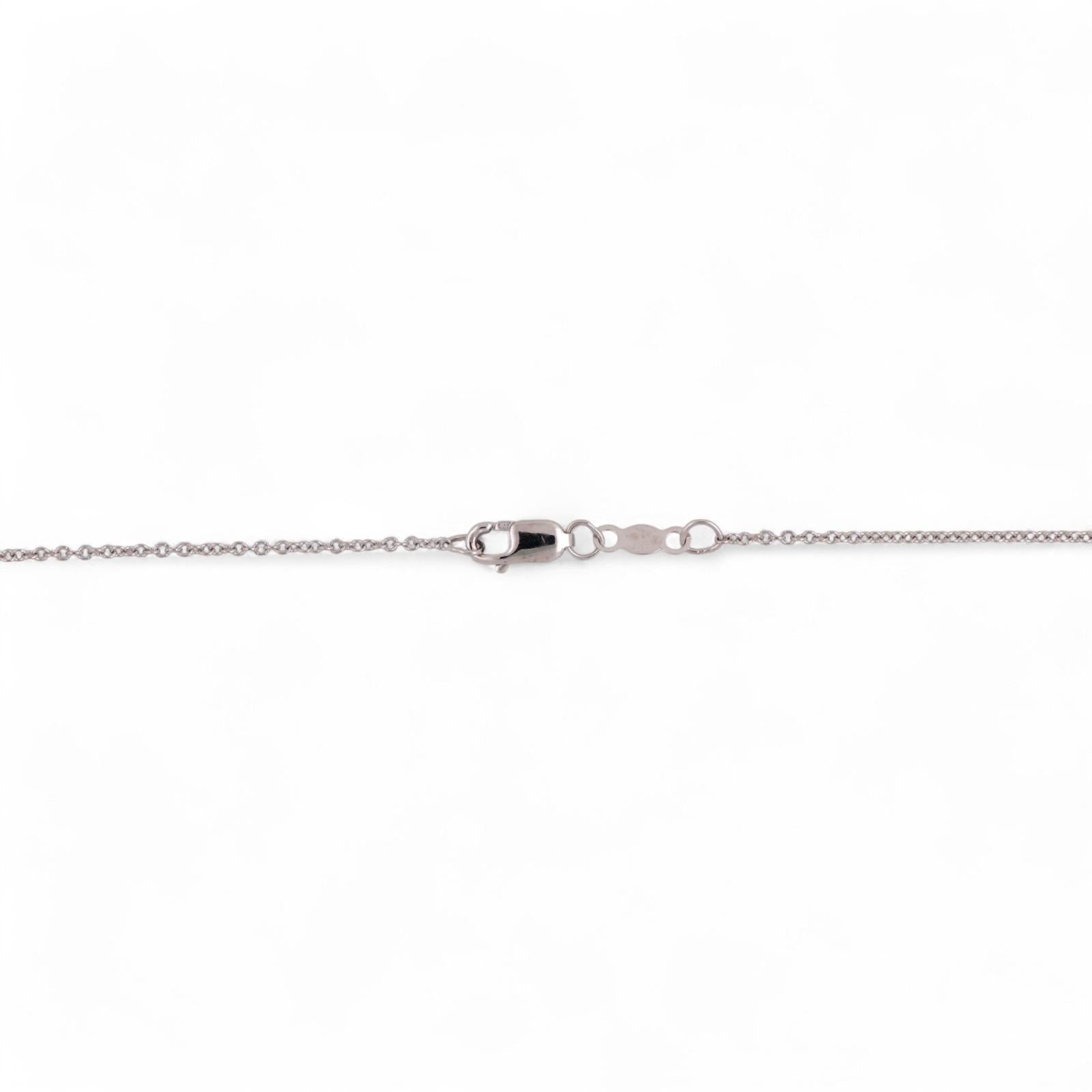 14K White Gold Cable Link Chain Necklace 1.10 mm Wide 18" Unisex Estate