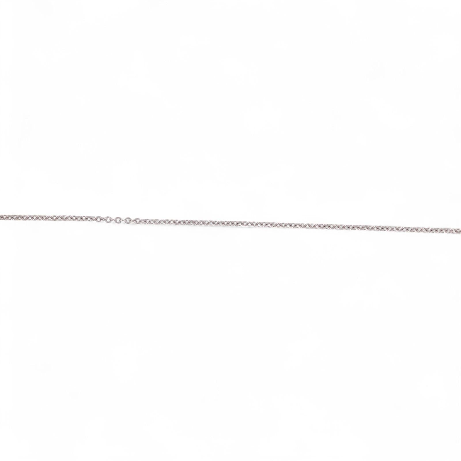 14K White Gold Cable Link Chain Necklace 1.10 mm Wide 18" Unisex Estate