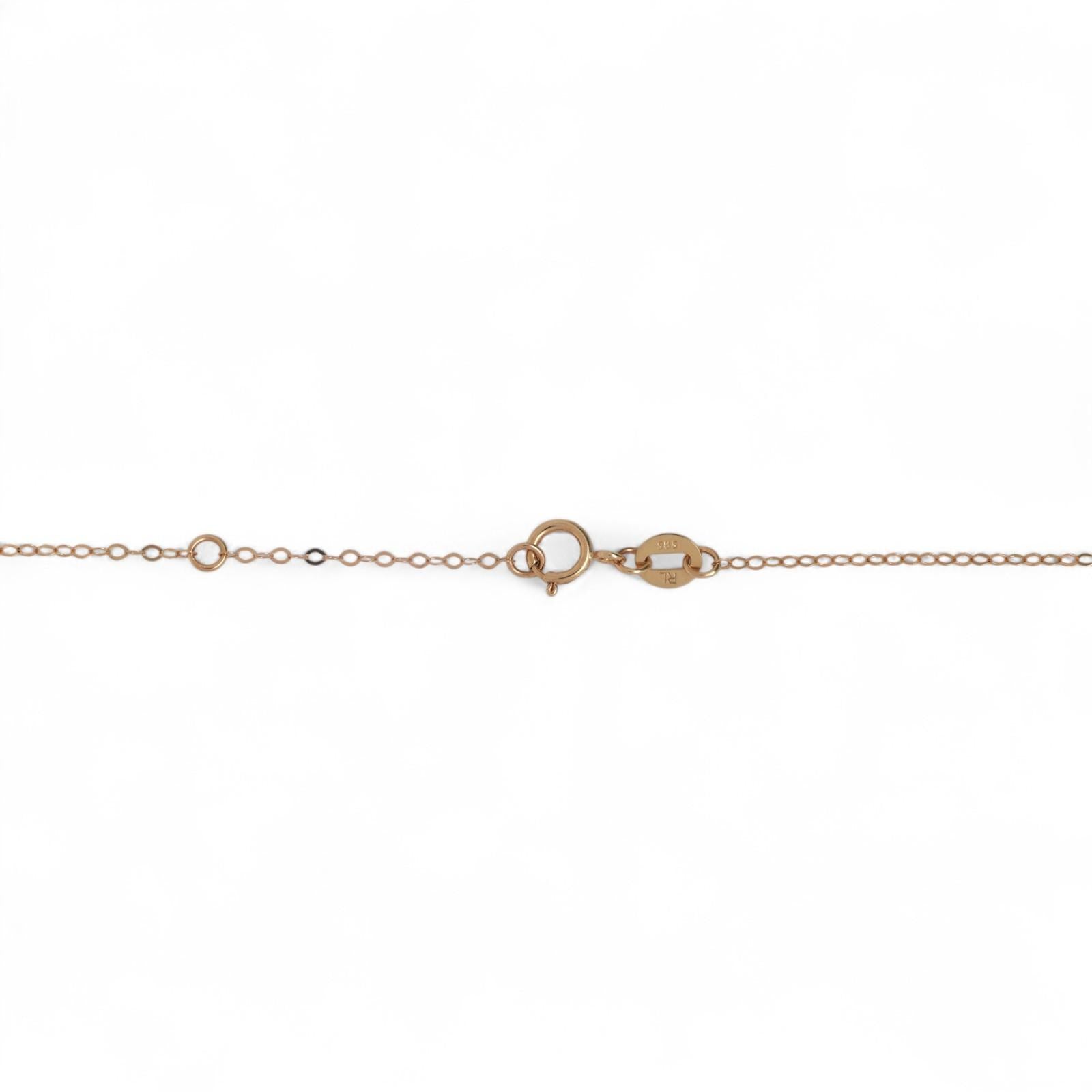 Accent Diamond Heart Pendant Chain Necklace 14K Yellow Gold 16" Ladies