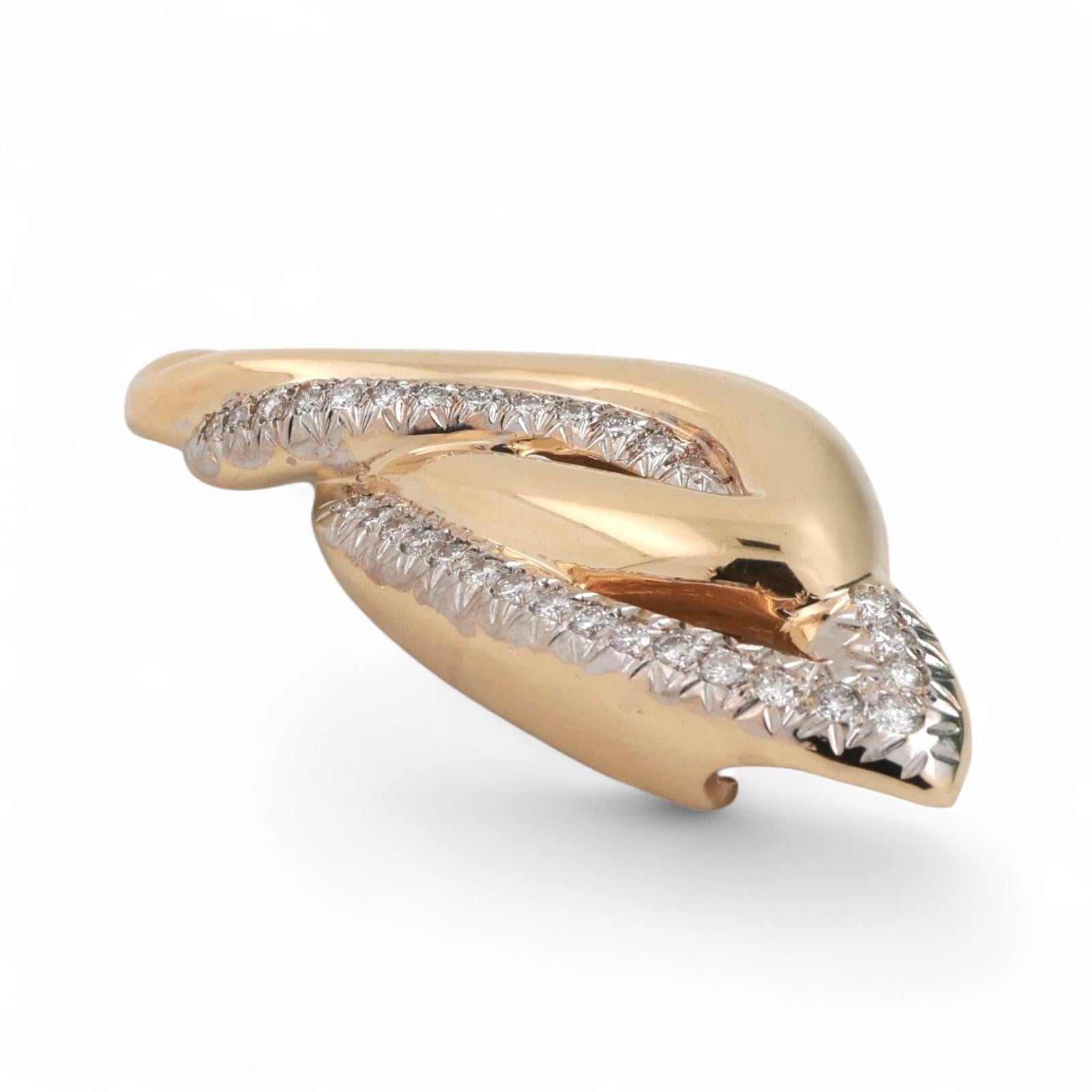 1.50 TW Cluster Diamond Slider Swirl Pendant 14K Gold 0.95" Ladies Estate