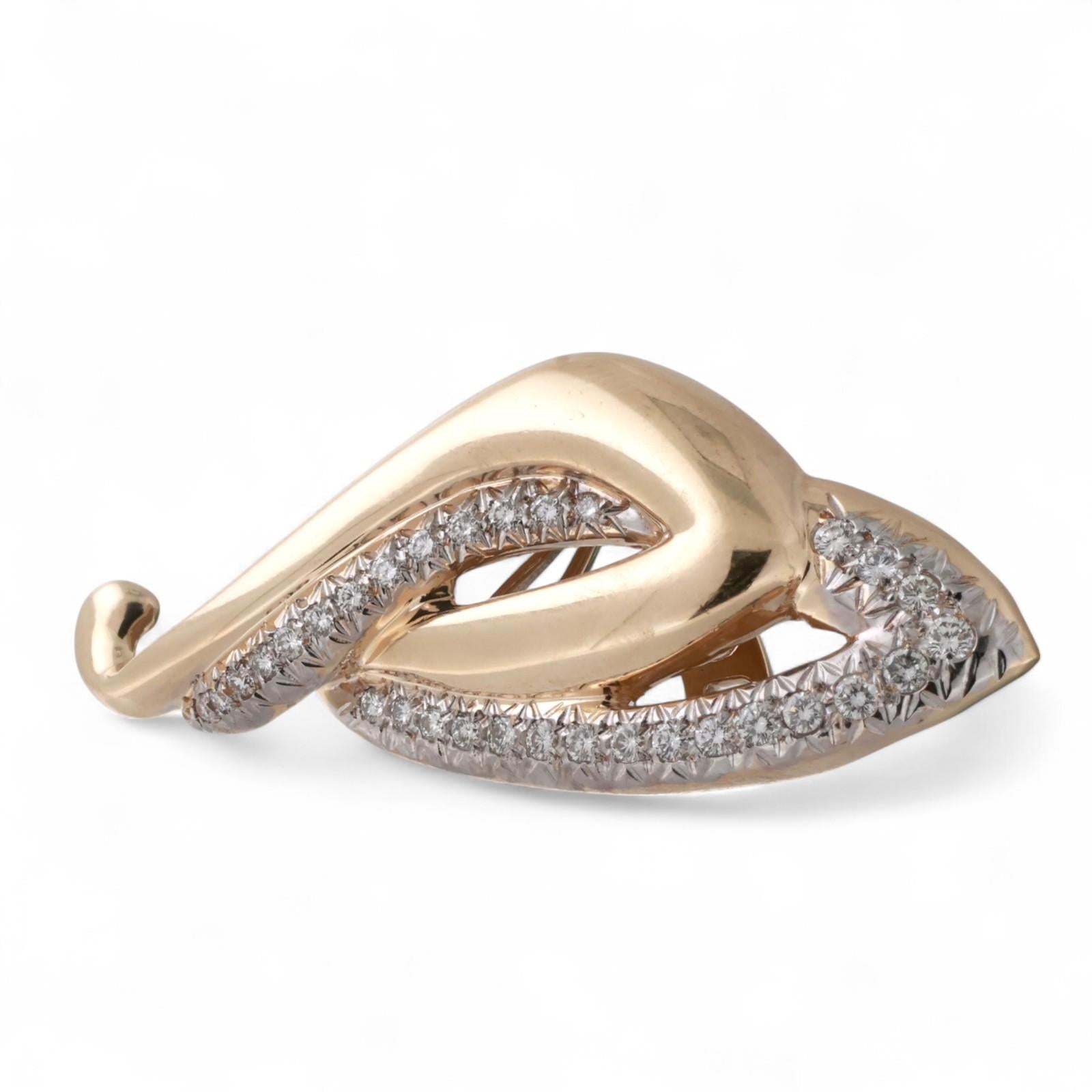 1.50 TW Cluster Diamond Slider Swirl Pendant 14K Gold 0.95" Ladies Estate