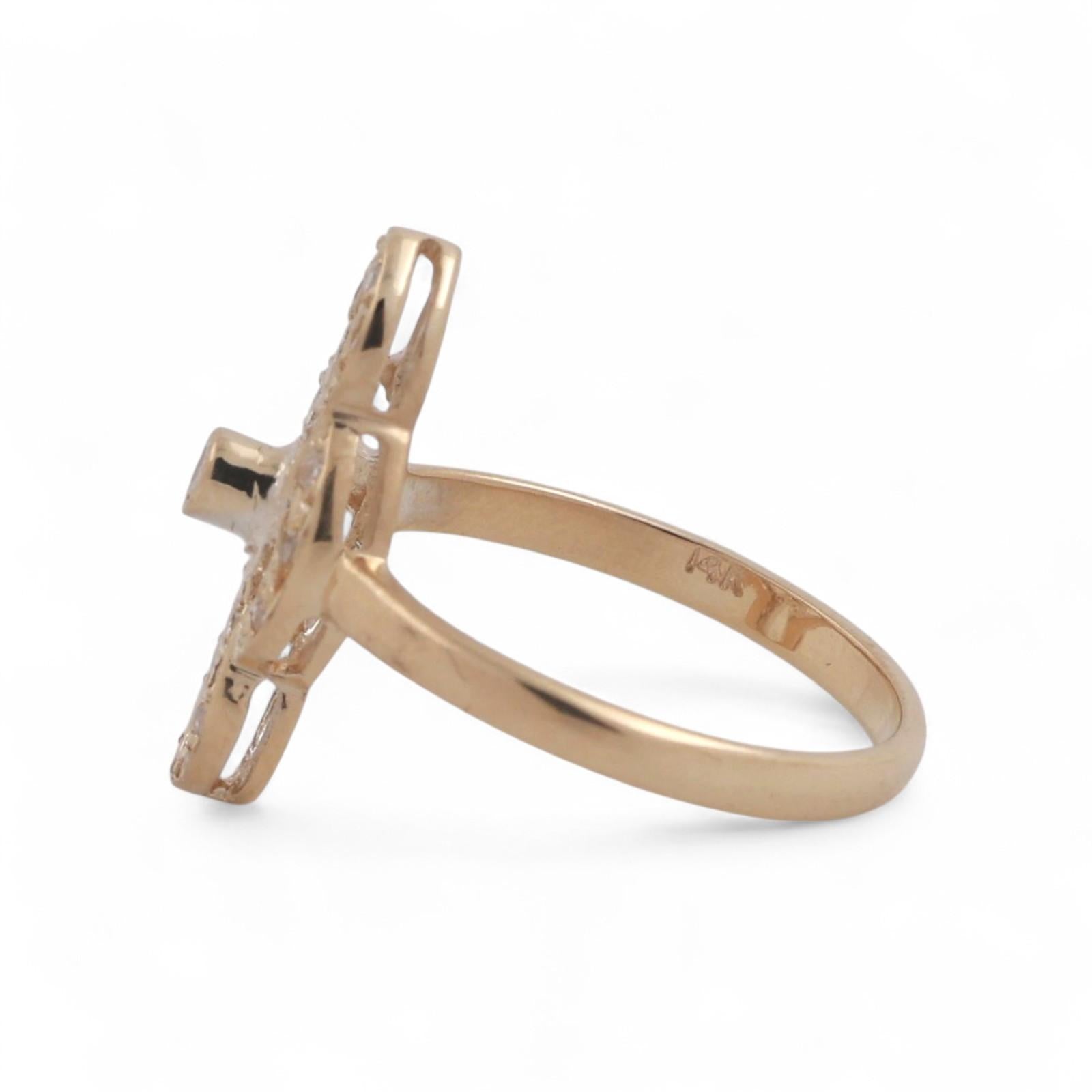 0.30 TW Diamond Filigree Full Finger Ring 14K Yellow Gold Size 7 Ladies Estate