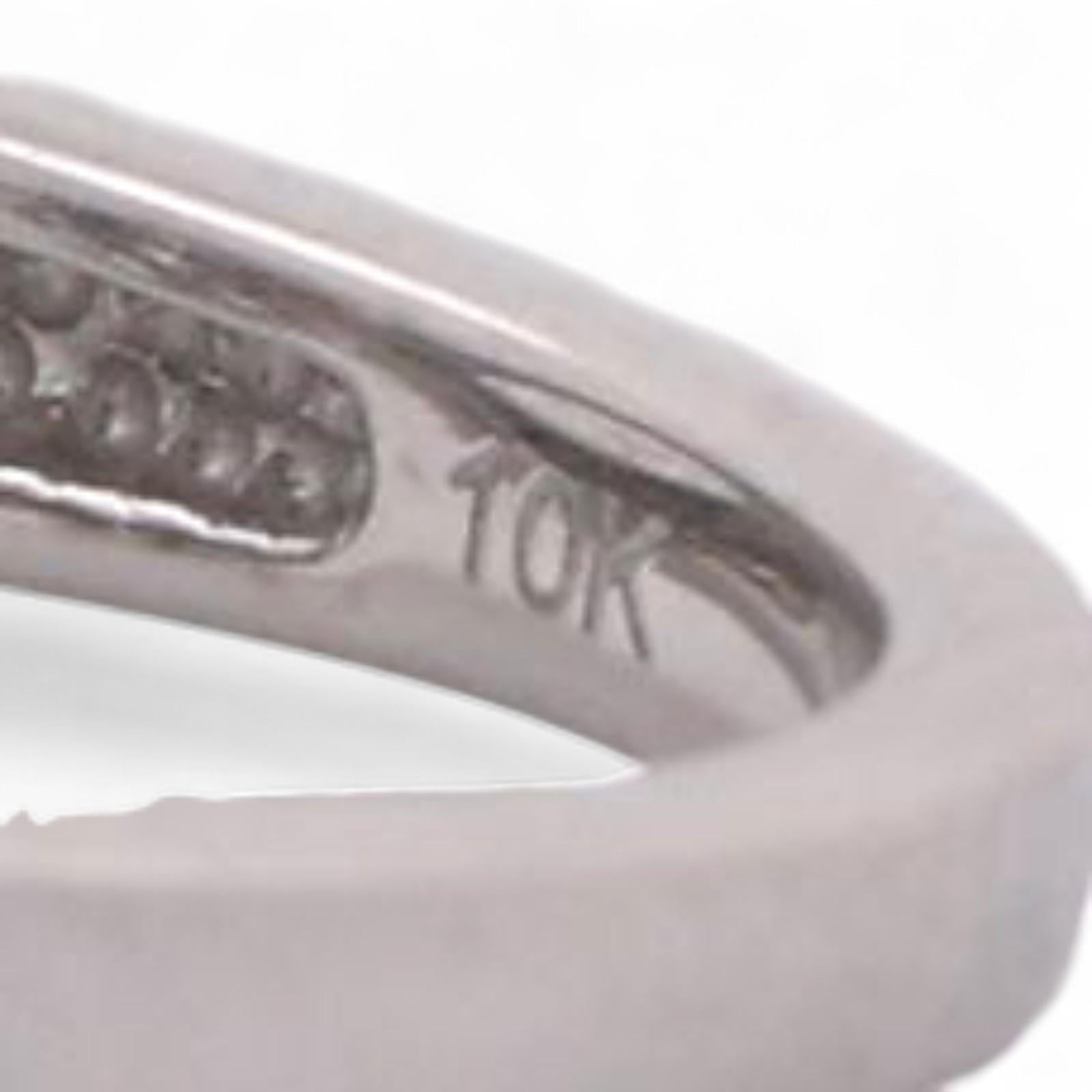 Cluster Halo Diamond Flower Ring 10K White Gold 0.75 TW Size 7 Ladies Estate