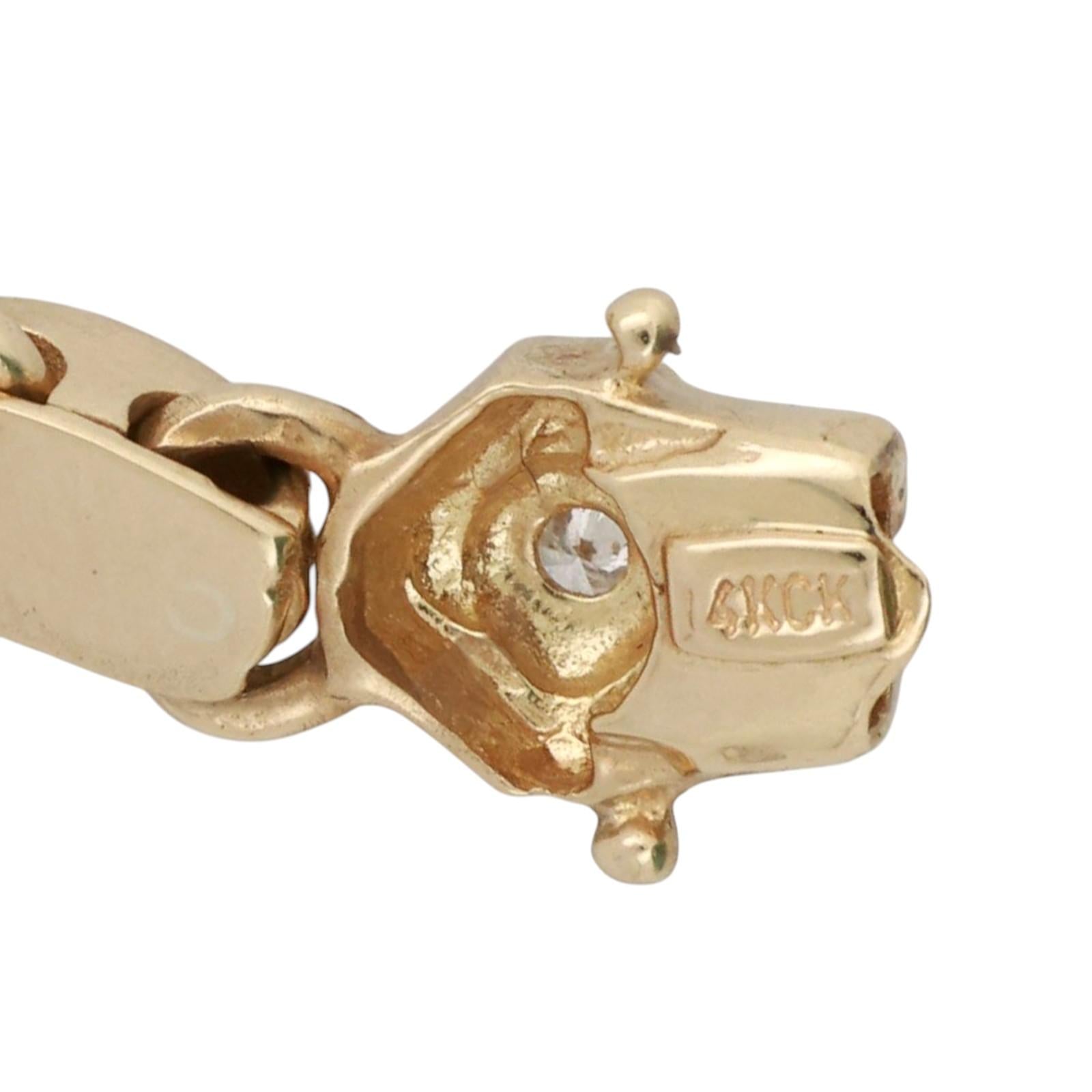 0.65 TW Diamond Station Bracelet 14K Yellow Gold 7.25" Vintage Estate