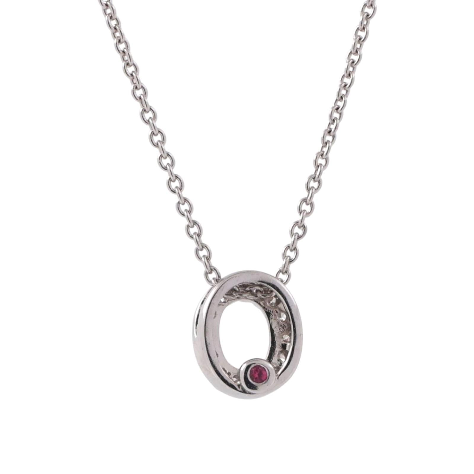 Roberto Coin Letter O Tiny Treasure Diamond Pendant Chain Necklace 18K Gold