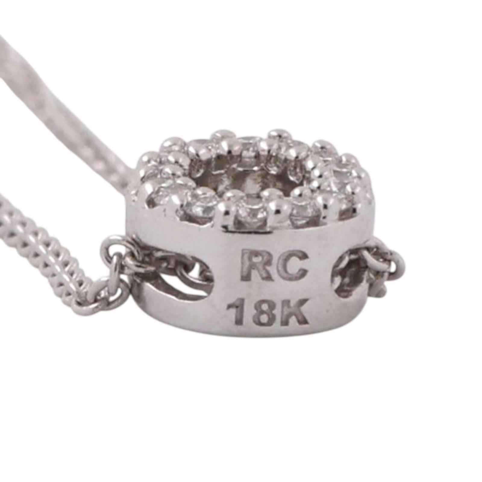 Roberto Coin Letter O Tiny Treasure Diamond Pendant Chain Necklace 18K Gold