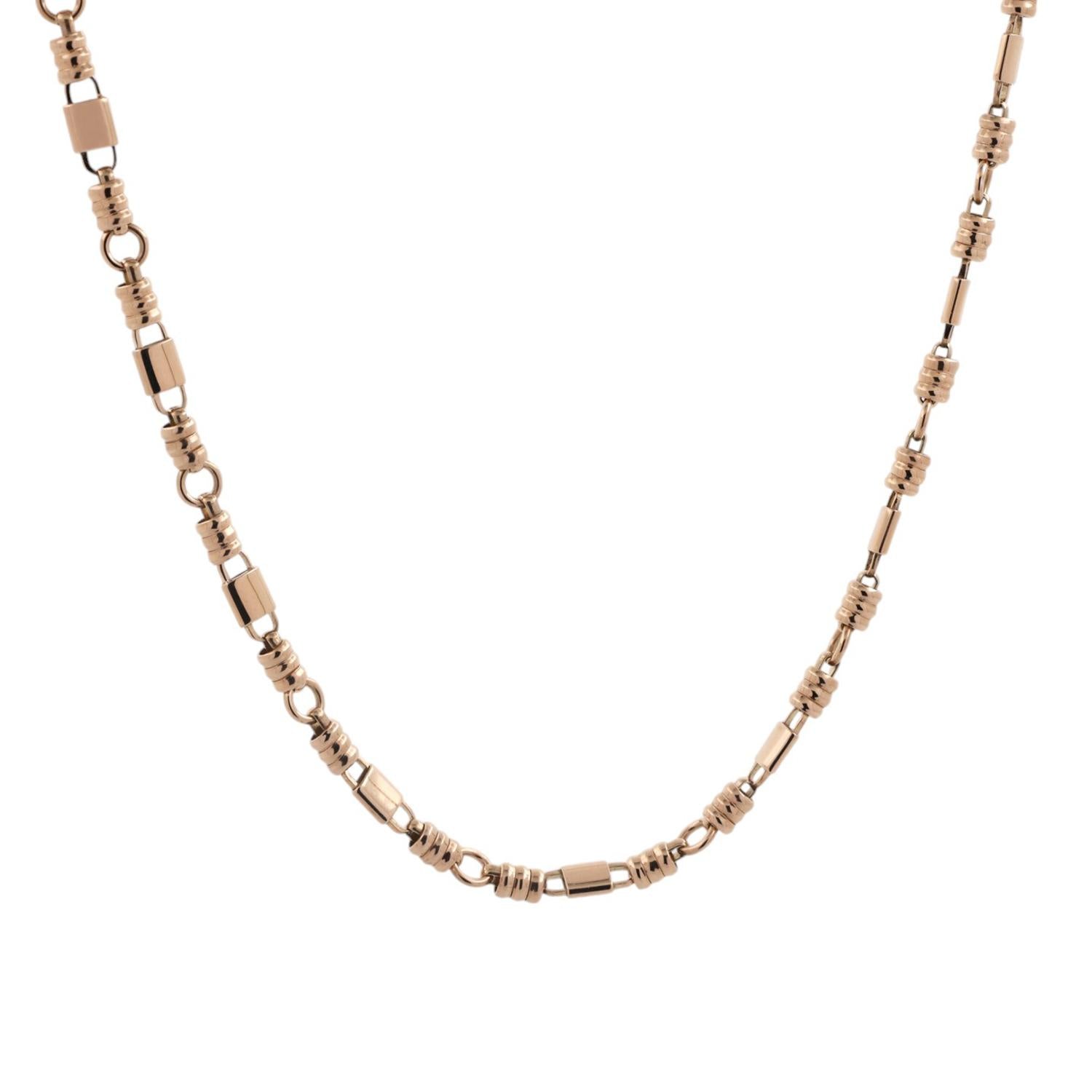 14K Yellow Gold Fancy Link Chain Necklace 18.25" Unisex Estate