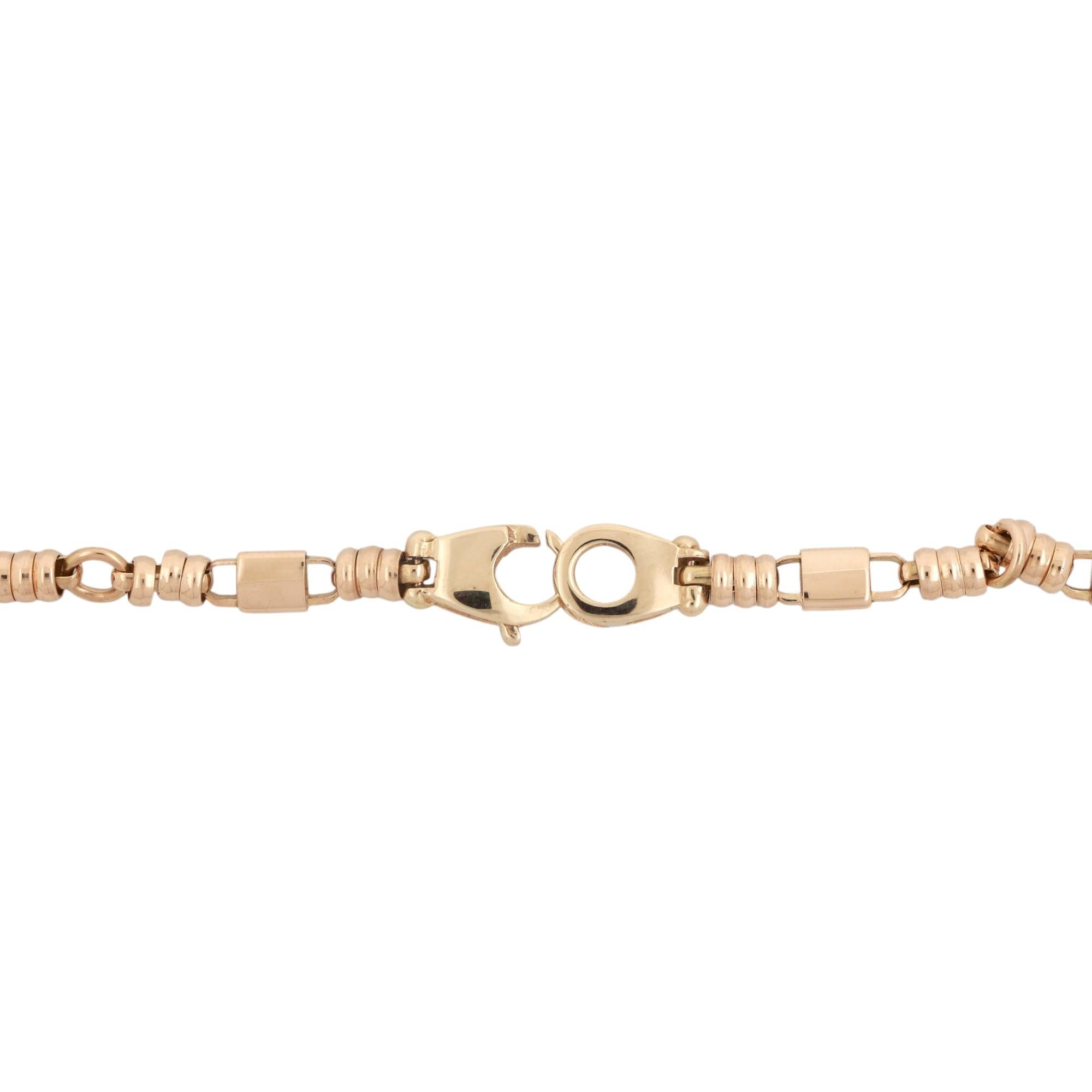 14K Yellow Gold Fancy Link Chain Necklace 18.25" Unisex Estate