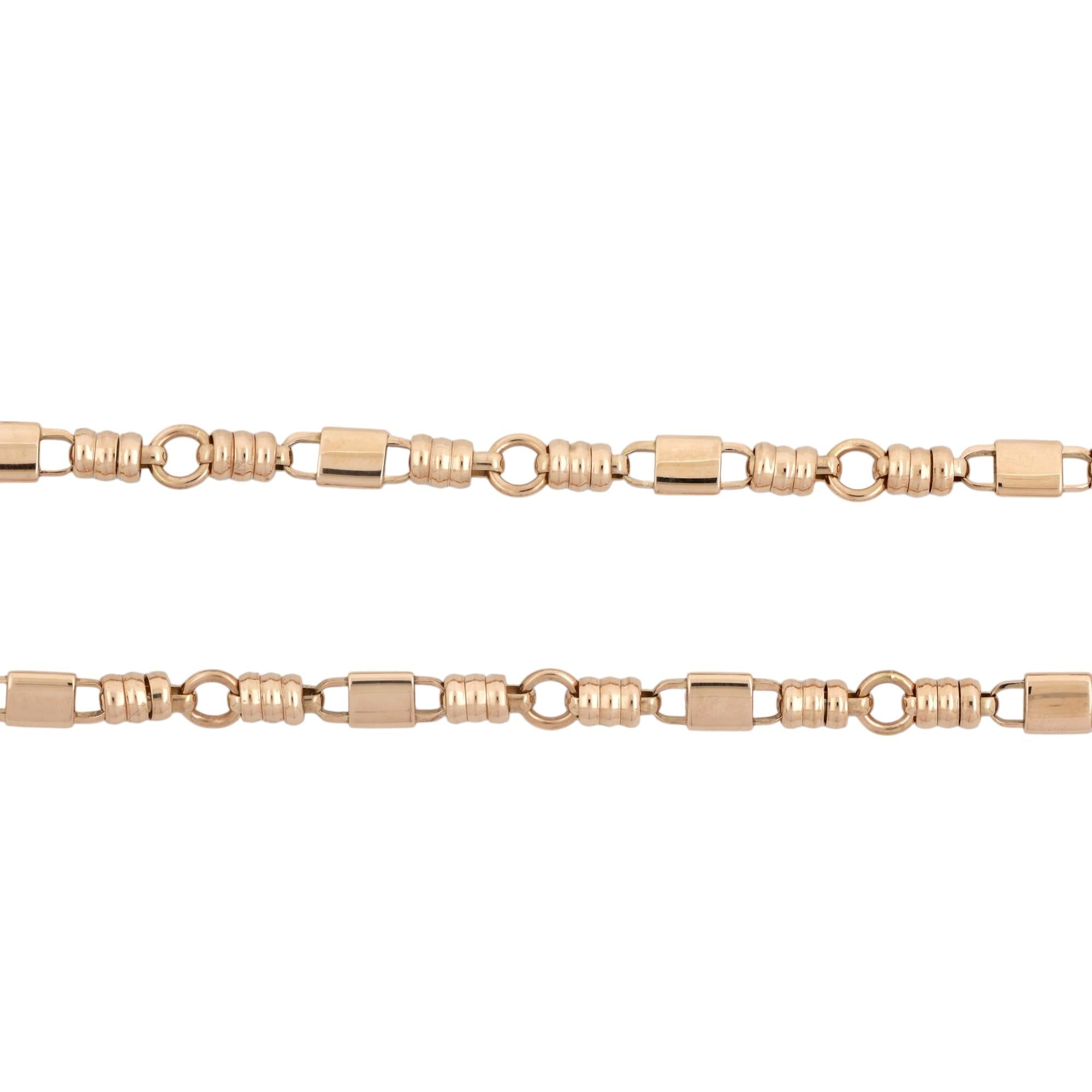 14K Yellow Gold Fancy Link Chain Necklace 18.25" Unisex Estate