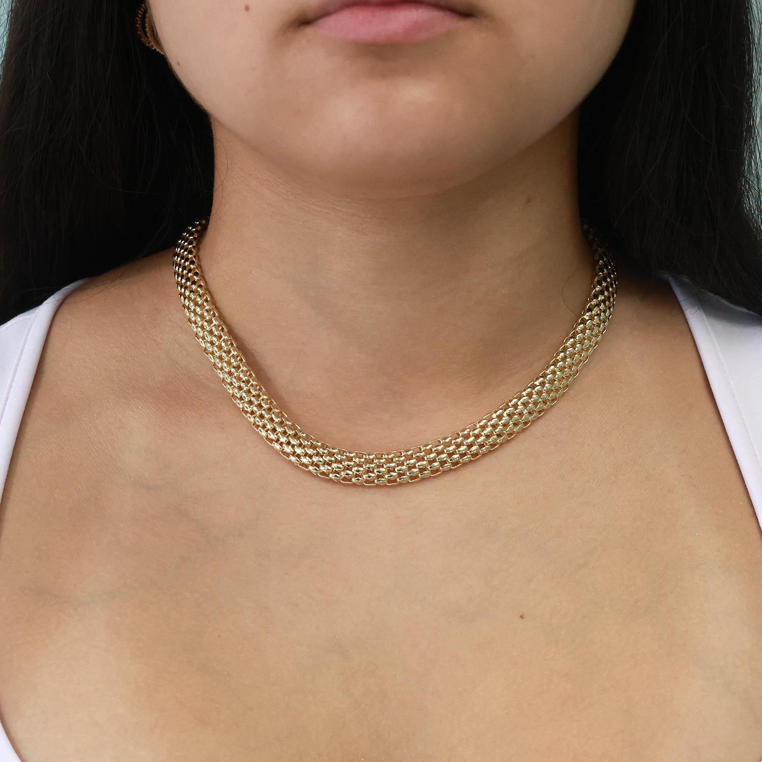 14K Yellow Gold Panther Choker Necklace Green Onyx Cabochon Accent Gems 17.75"
