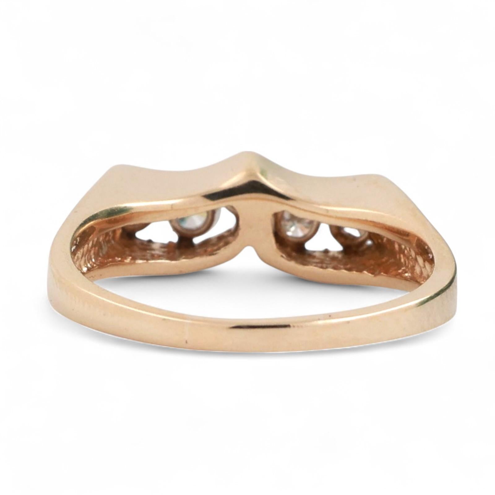 Diamond Swirl Band Ring 14K Gold 0.33 TW Size 9.25 Estate