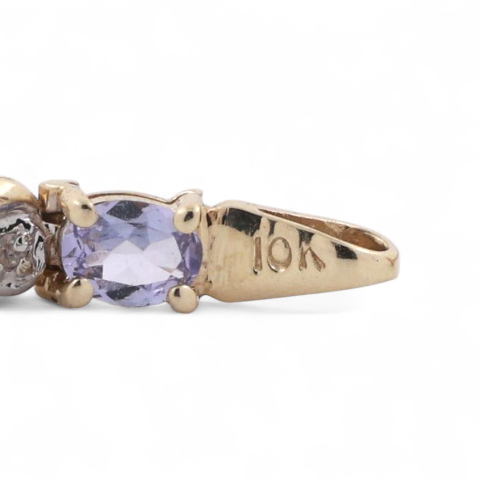 Tanzanite Diamond Bracelet 10K Gold 2.66 CTW 7.25" Ladies Estate