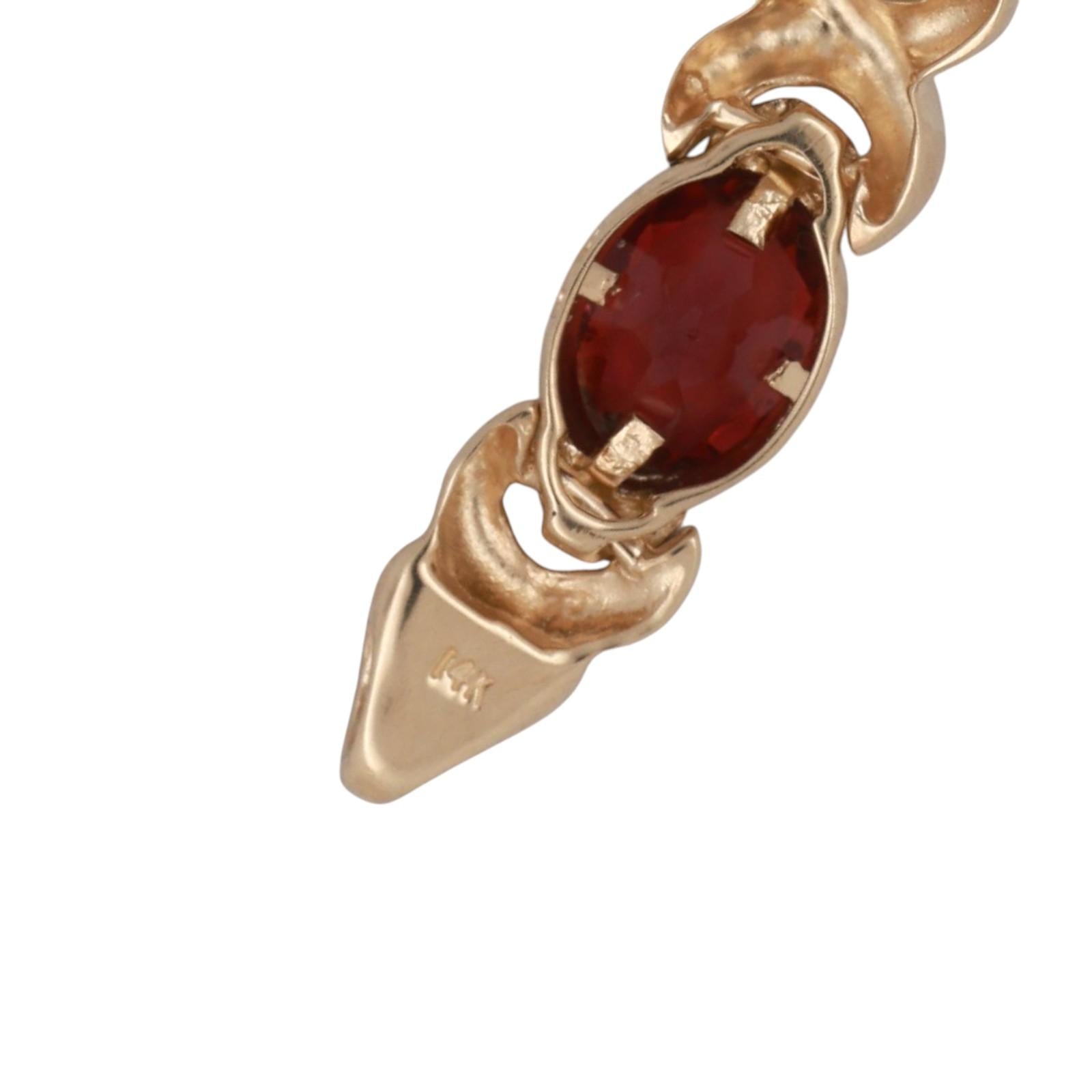 Multi Gemstone XO Link Bracelet 14K Yellow Gold 4.78 CTW Oval Gems 7"