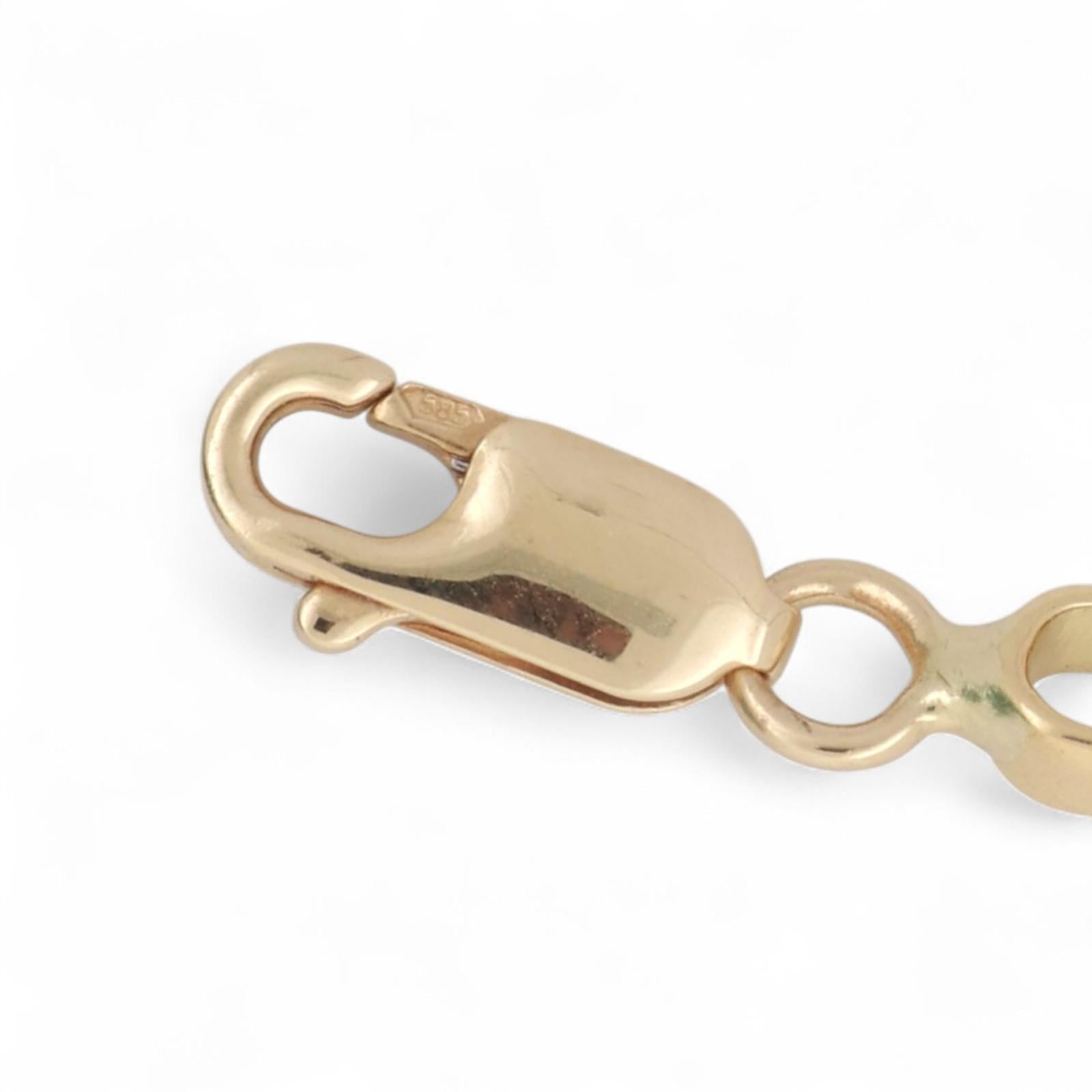 Fancy Rectangular Chain Link Bracelet 18K Yellow Gold 8.5" Unisex Estate