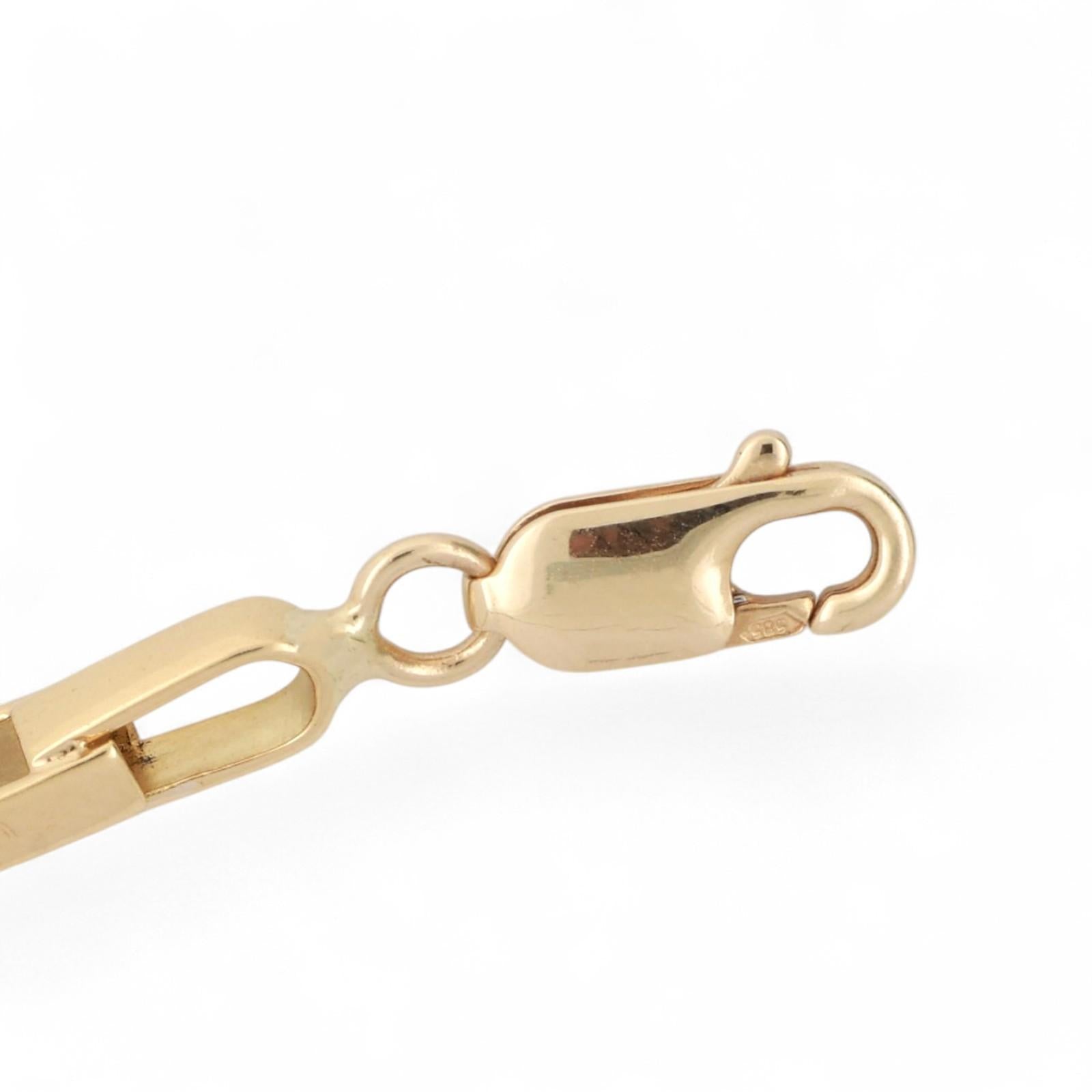 Fancy Rectangular Chain Link Bracelet 18K Yellow Gold 8.5" Unisex Estate