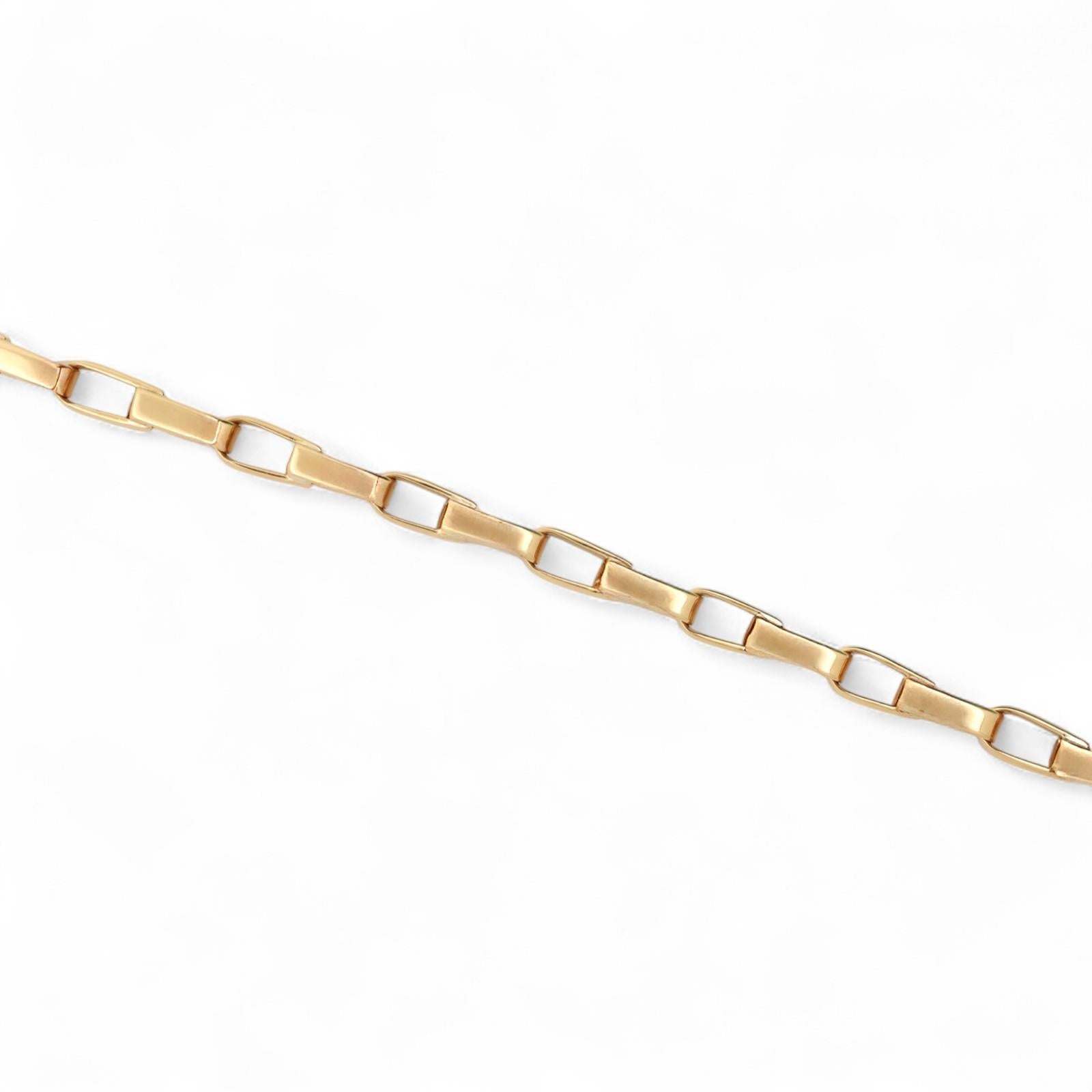 Fancy Rectangular Chain Link Bracelet 18K Yellow Gold 8.5" Unisex Estate