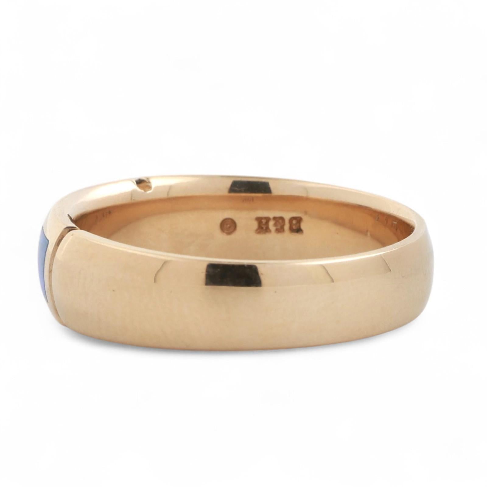 Bagley And Hotchkiss Opal Inlay Band Ring 14K Yellow Gold Size 10.5 Unisex