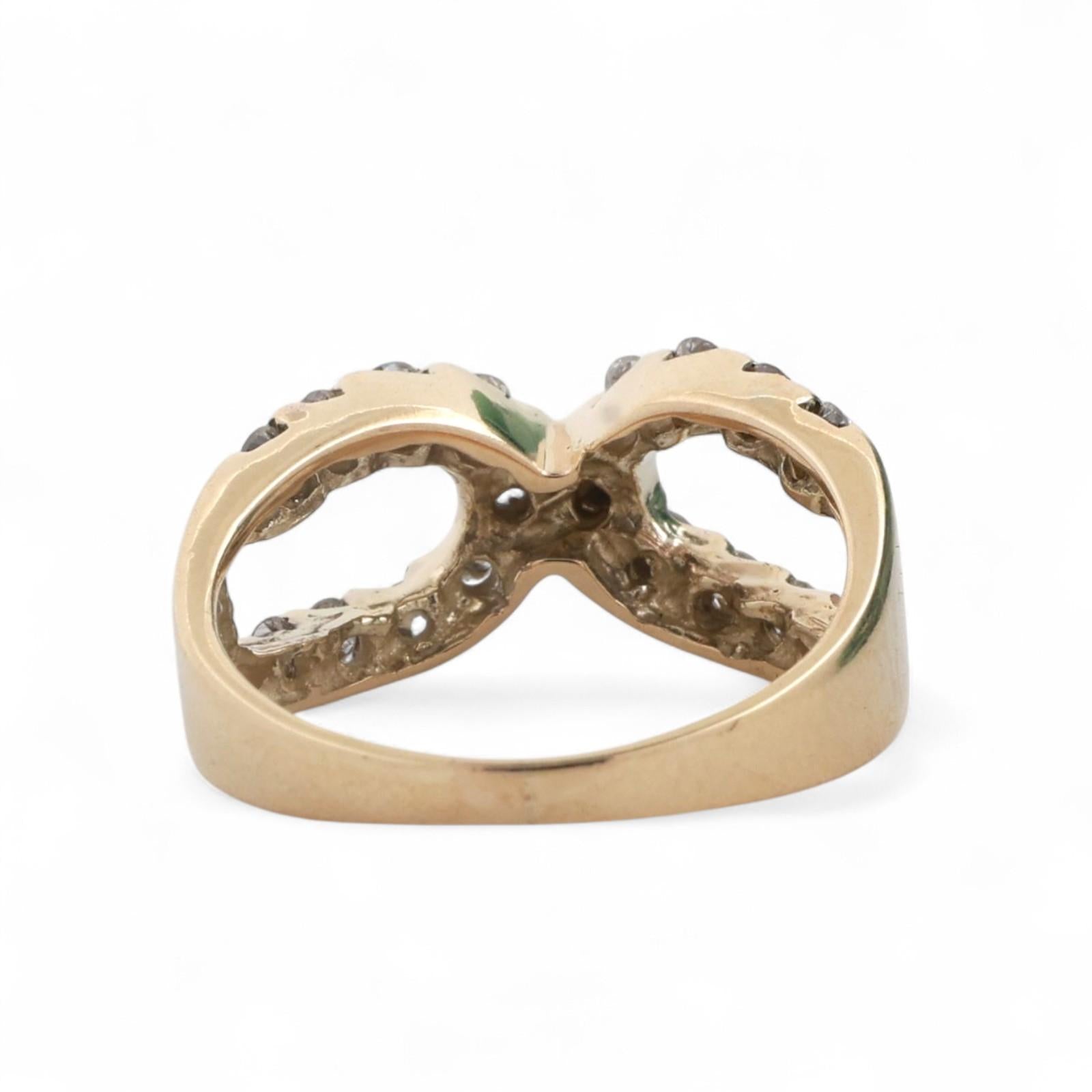 0.78 TW Diamond Cocktail Ring 14K Yellow Gold Size 6.25 Ladies Estate