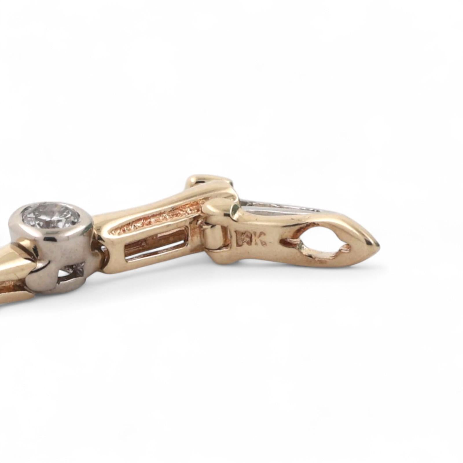 2.00 TW Diamond Bar Link Station Bracelet 14K Gold 7" Ladies Estate