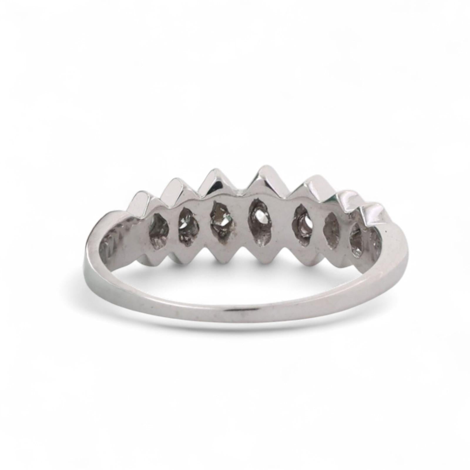 0.30 TW Diamond Half Eternity Band Ring Anniversary 14K White Gold Size 6.5