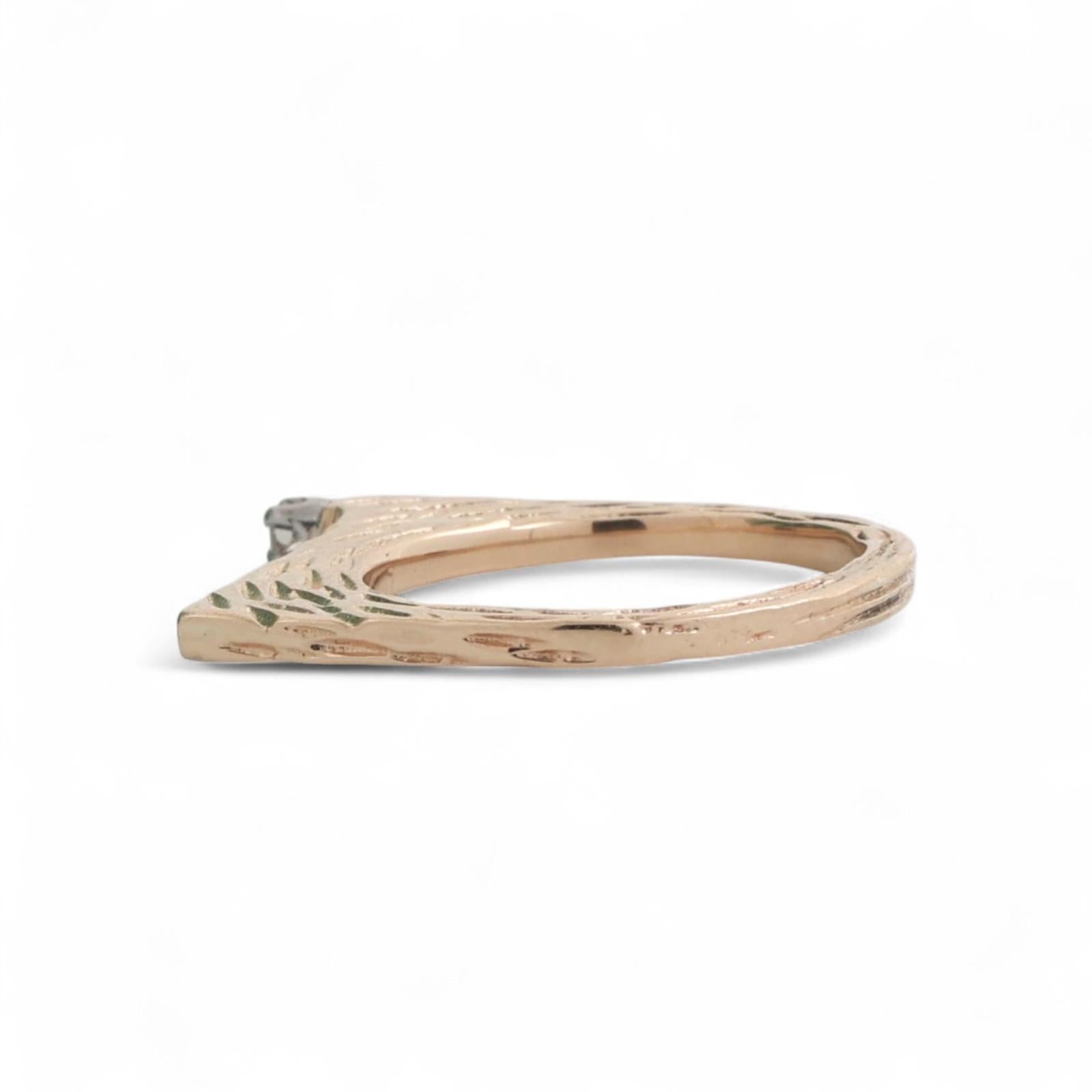 Geometric Diamond Band Ring 14K Gold 0.03 CT Size 5.5 Stackable