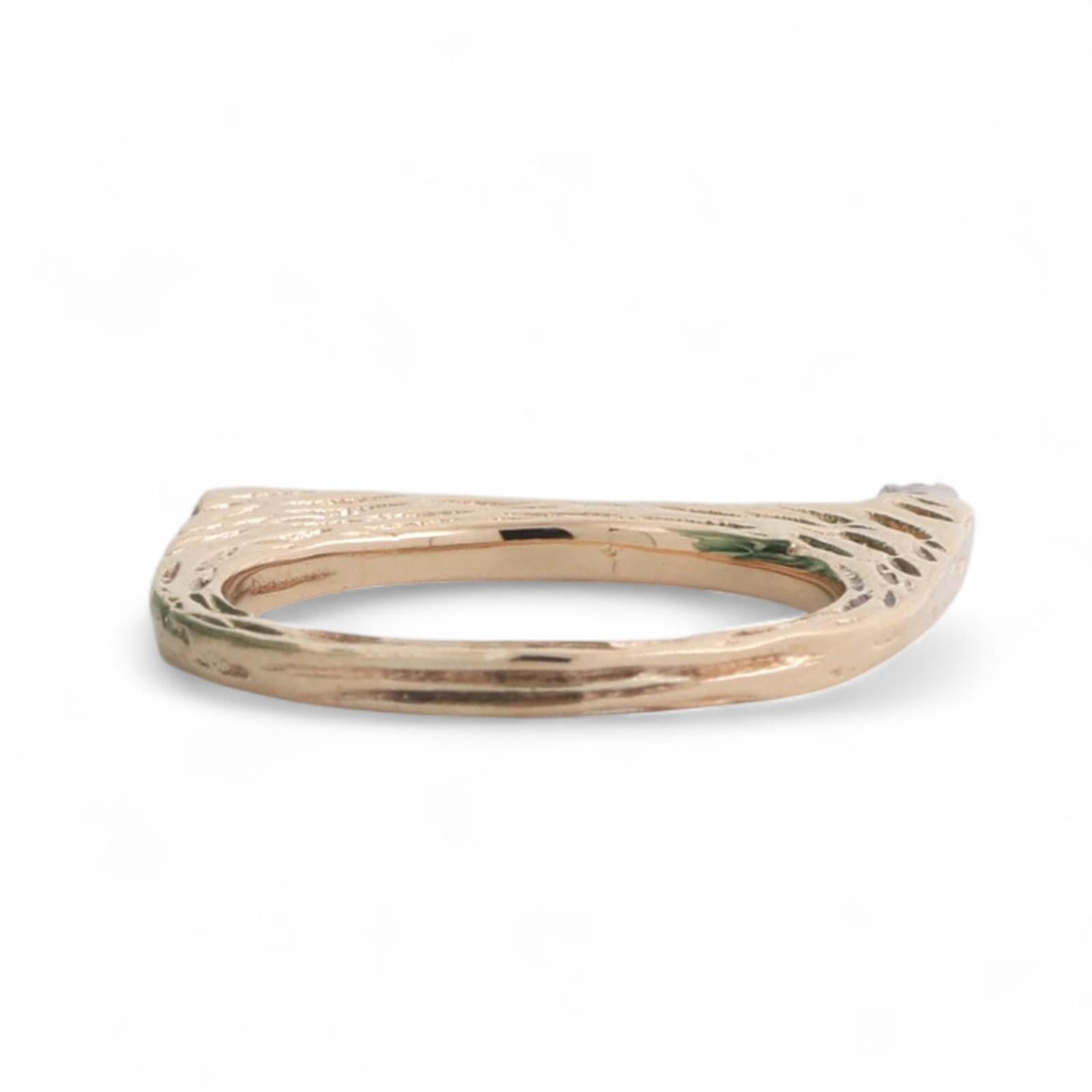 Geometric Diamond Band Ring 14K Gold 0.03 CT Size 5.5 Stackable