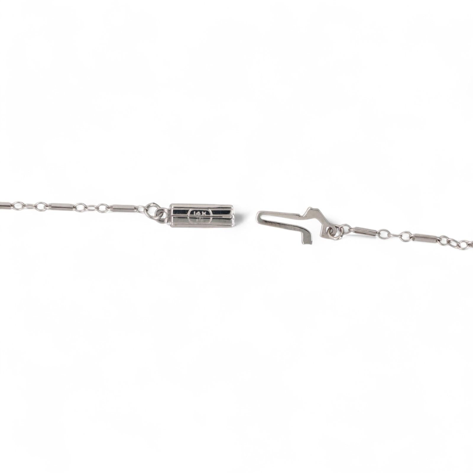 0.15 TW Diamond Floral Pendant Chain Necklace 14K White Gold 16.25" Ladies
