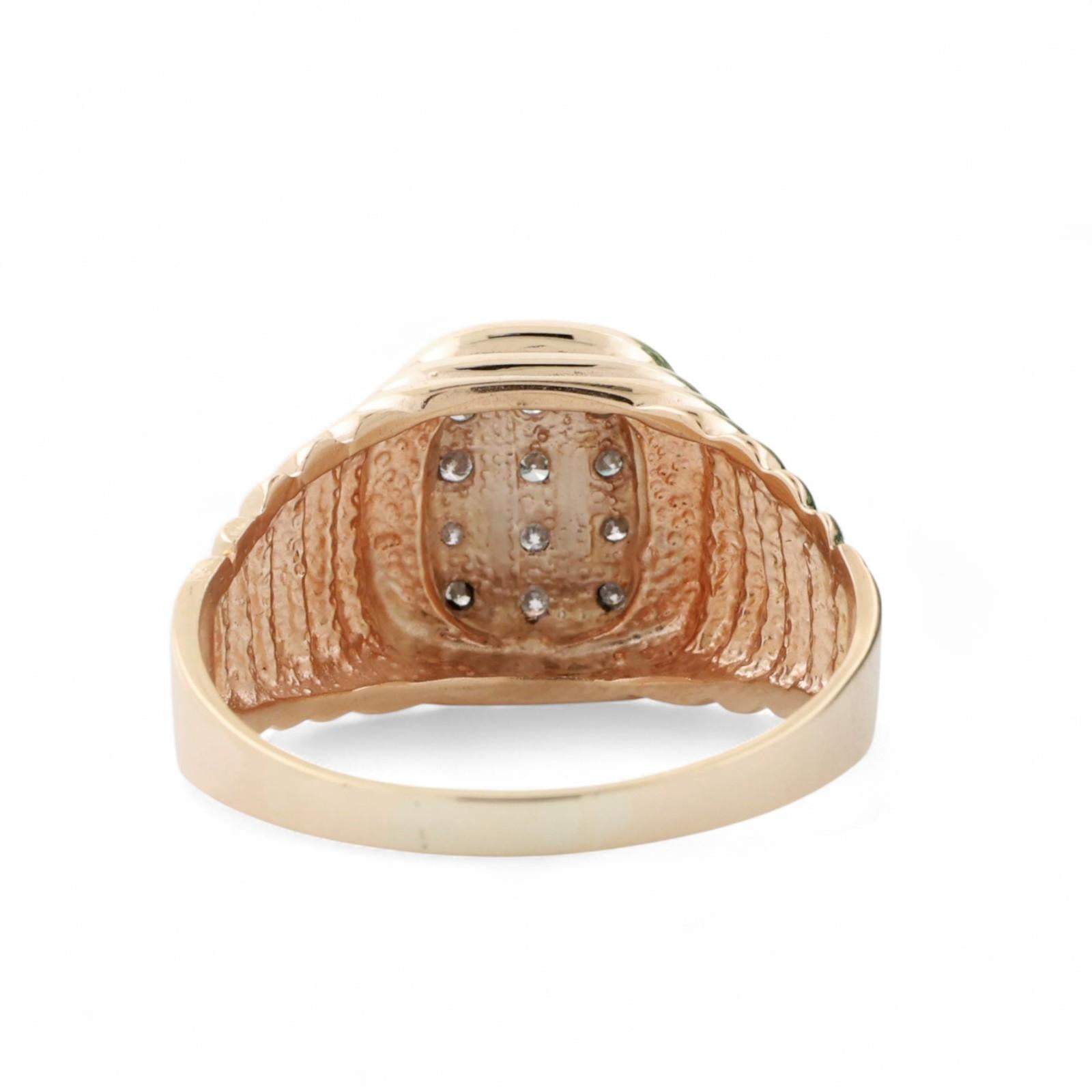 Mens Cluster Diamond Square Ring 14K Gold 0.38 TW Size 13.25 Estate