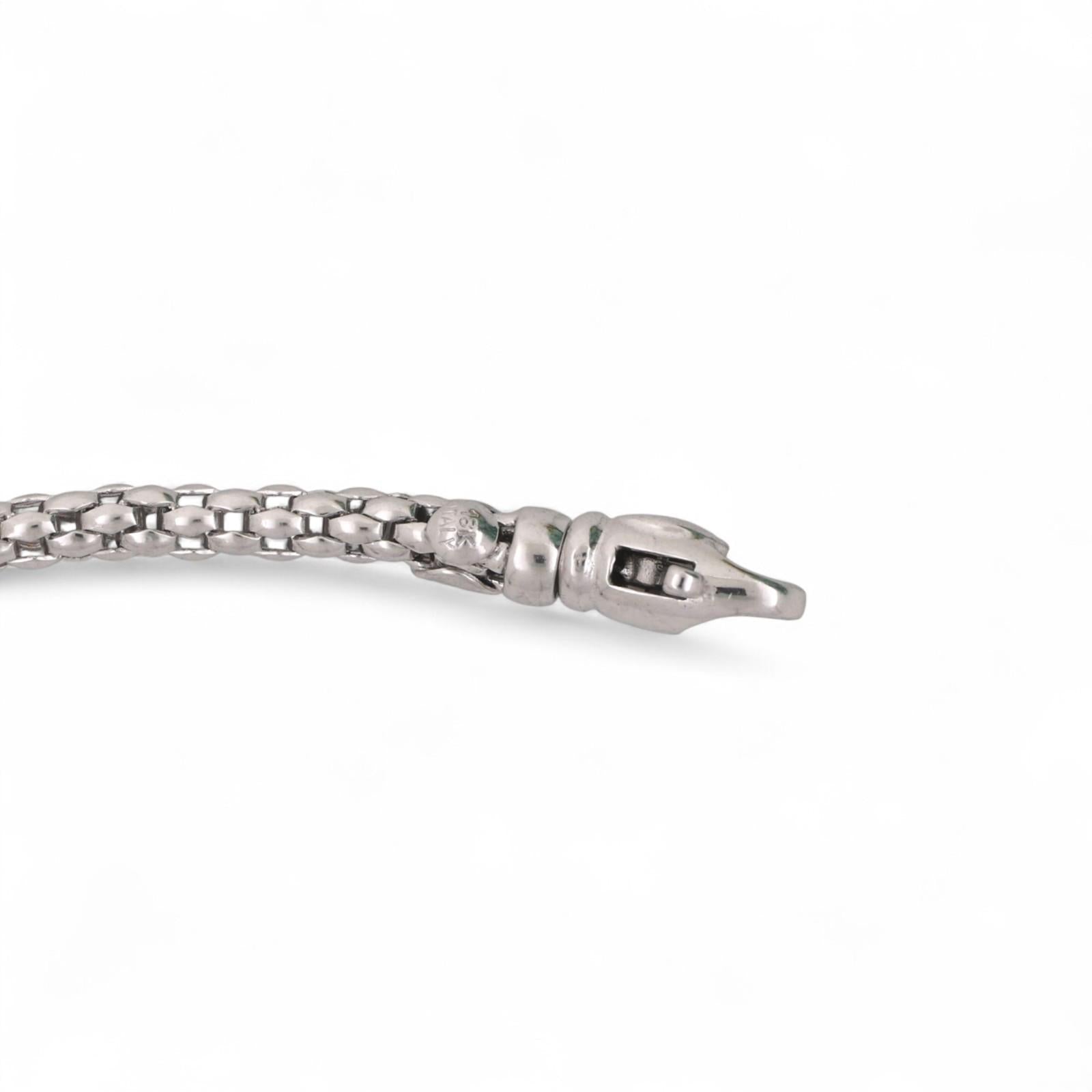 FOPE Cultured Akoya Pearl Station Necklace 18K White Gold 26" Ladies Estate