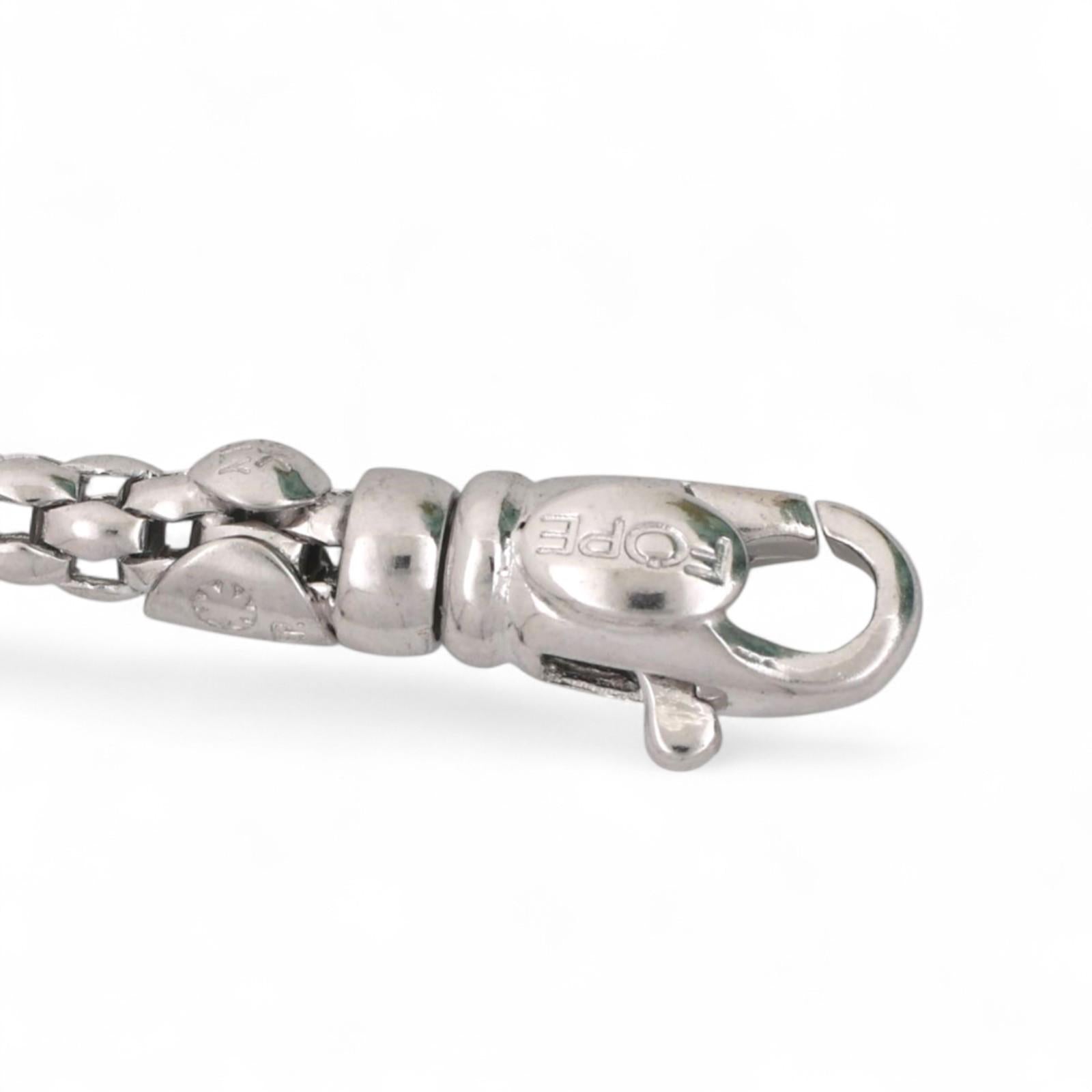 FOPE Cultured Akoya Pearl Station Necklace 18K White Gold 26" Ladies Estate