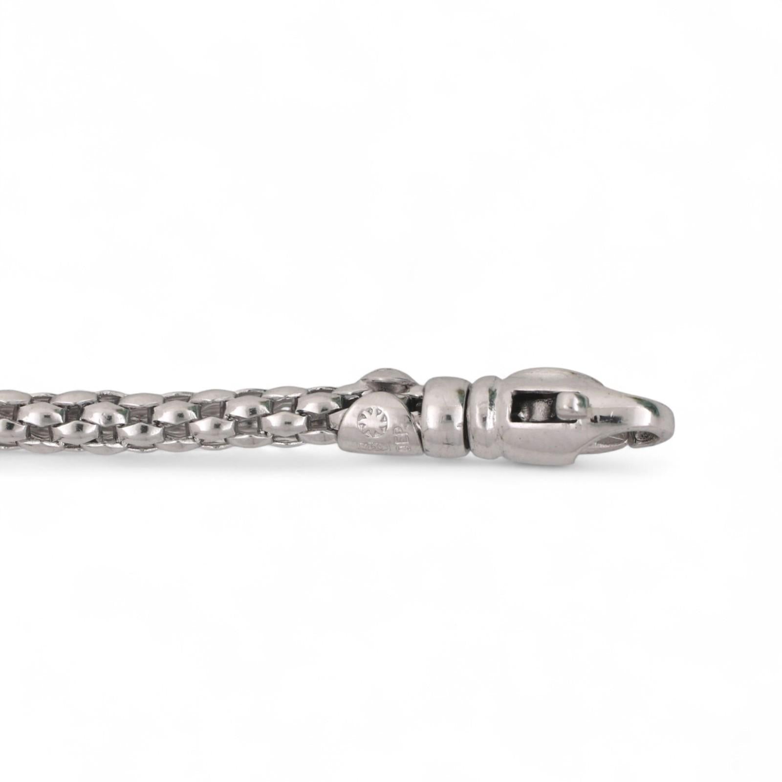 FOPE Cultured Akoya Pearl Station Necklace 18K White Gold 26" Ladies Estate