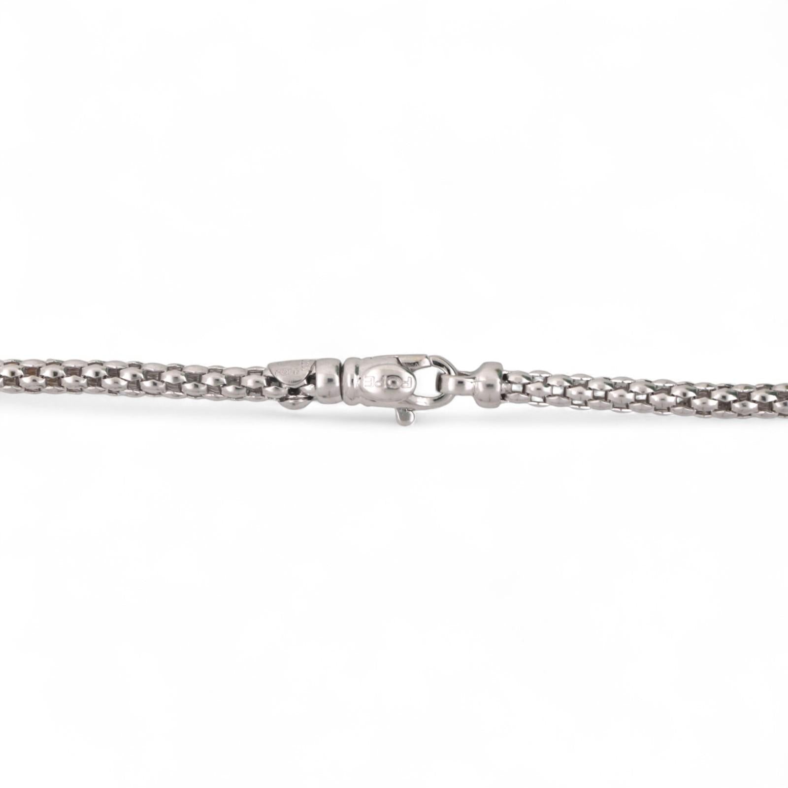 FOPE Cultured Akoya Pearl Station Necklace 18K White Gold 26" Ladies Estate
