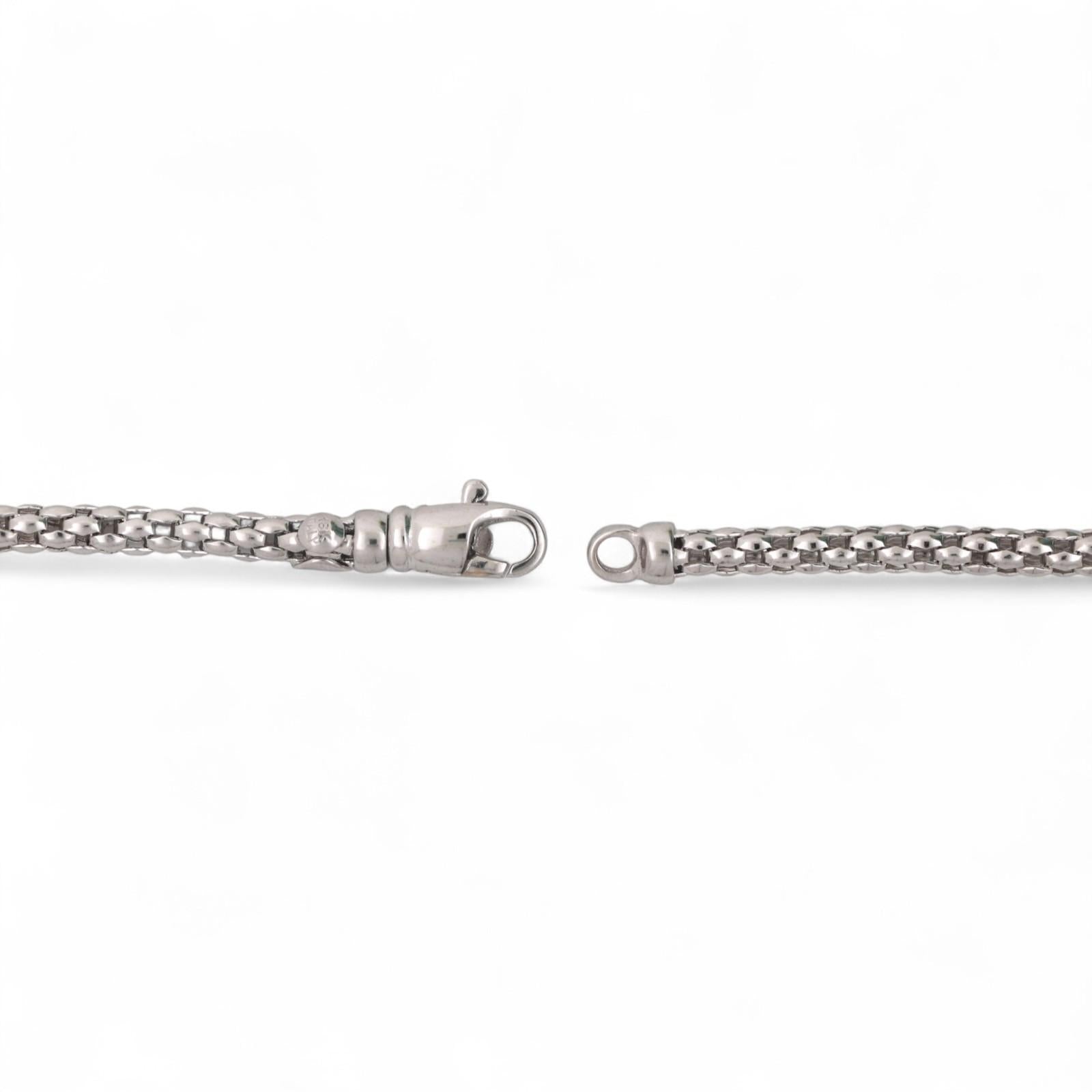 FOPE Cultured Akoya Pearl Station Necklace 18K White Gold 26" Ladies Estate