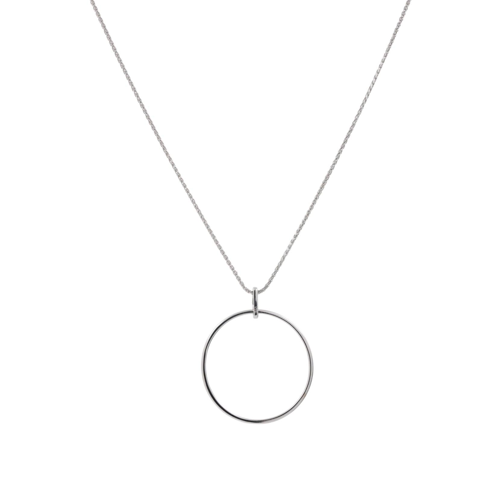 0.75 TW Circle of Life Diamond Pendant Spiga Wheat Chain Necklace 18K Gold 19.5"